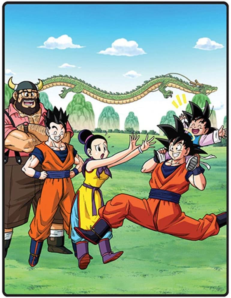 Dragon Ball Z Goku Family Group Throw Blanket 46″ X 60″ Great Eastern Entertainment