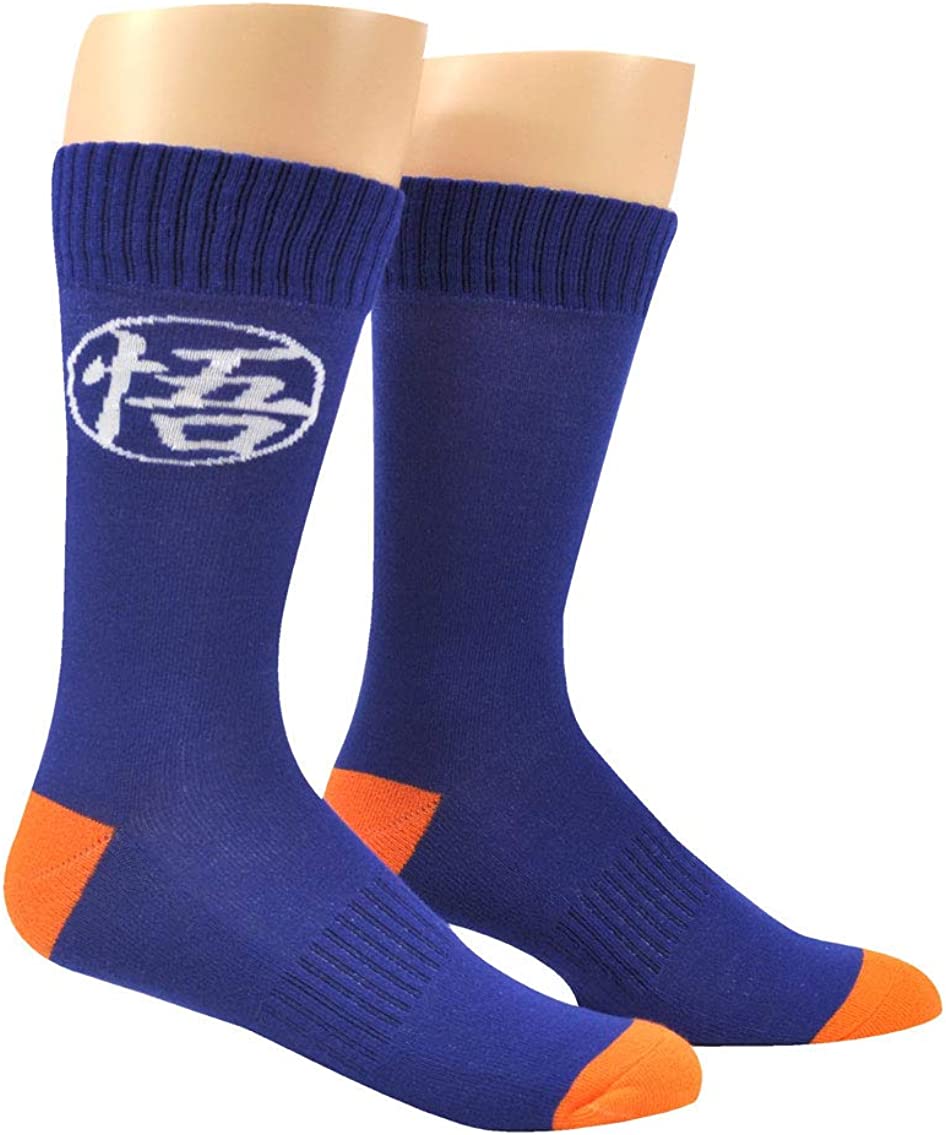 Dragon Ball Z Goku Symbol Anime Blue Athletic Crew Socks - Image 1