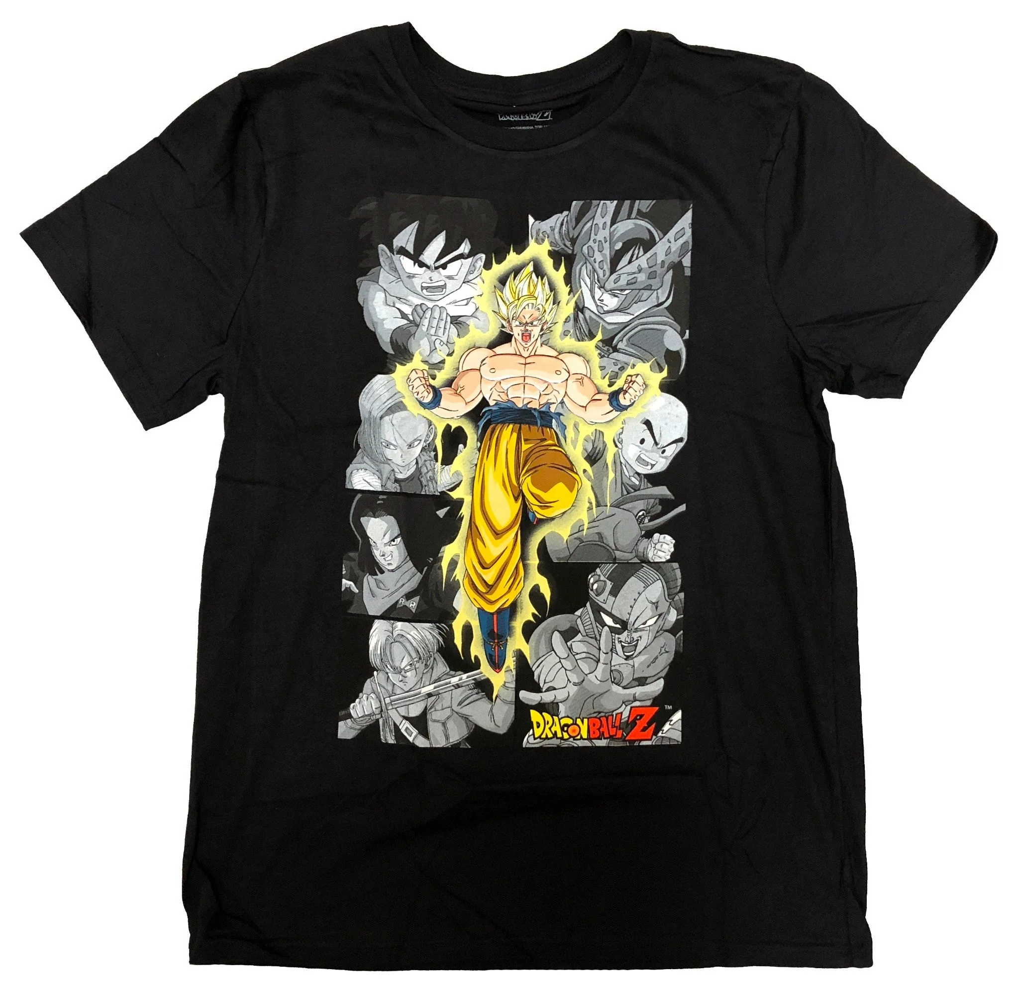 Dragon Ball Z Goku With Character Panels Adult T-Shirt - Image 1