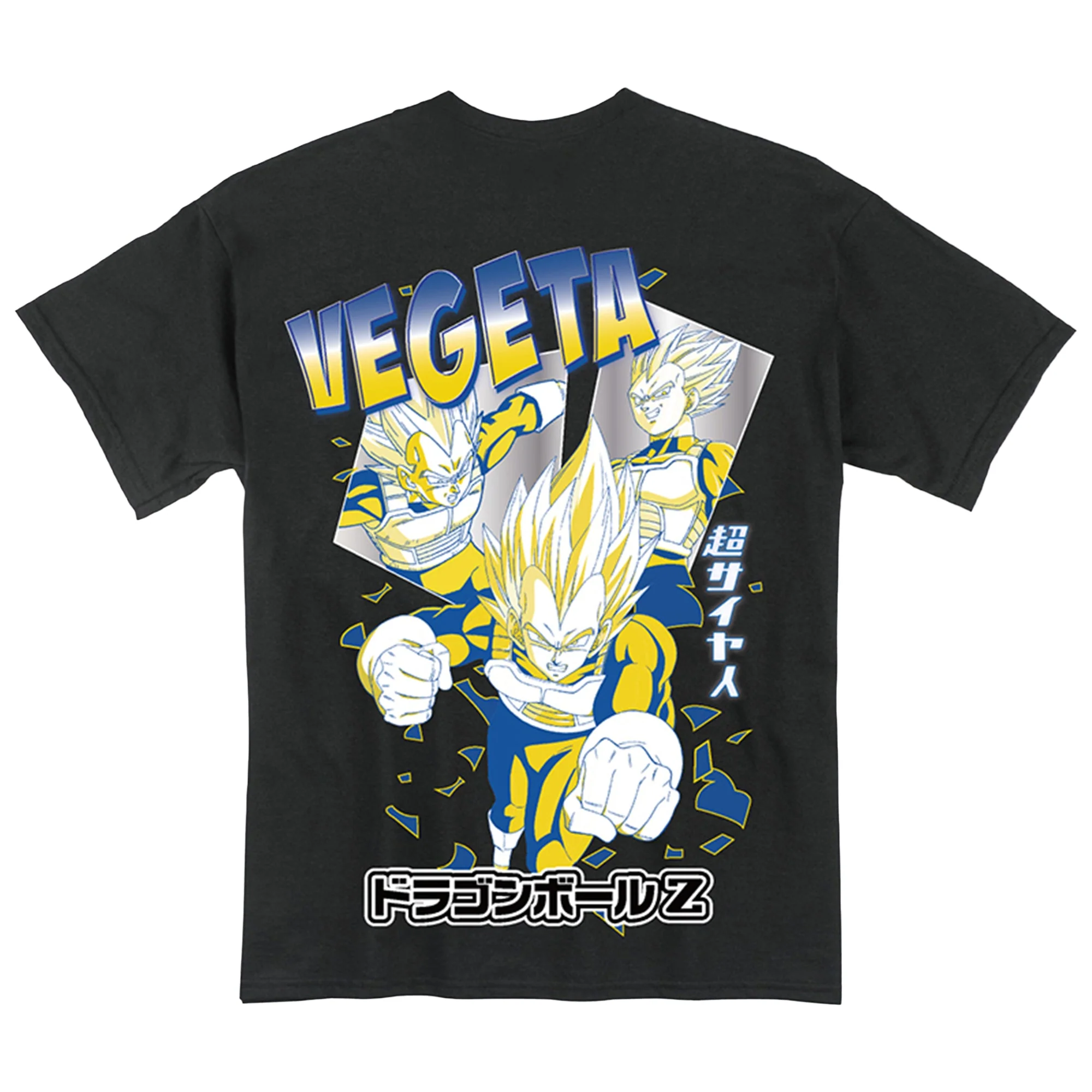 Dragon Ball Z - Super Saiyan Vegeta Black Adult Men's T-Shirt - Image 3