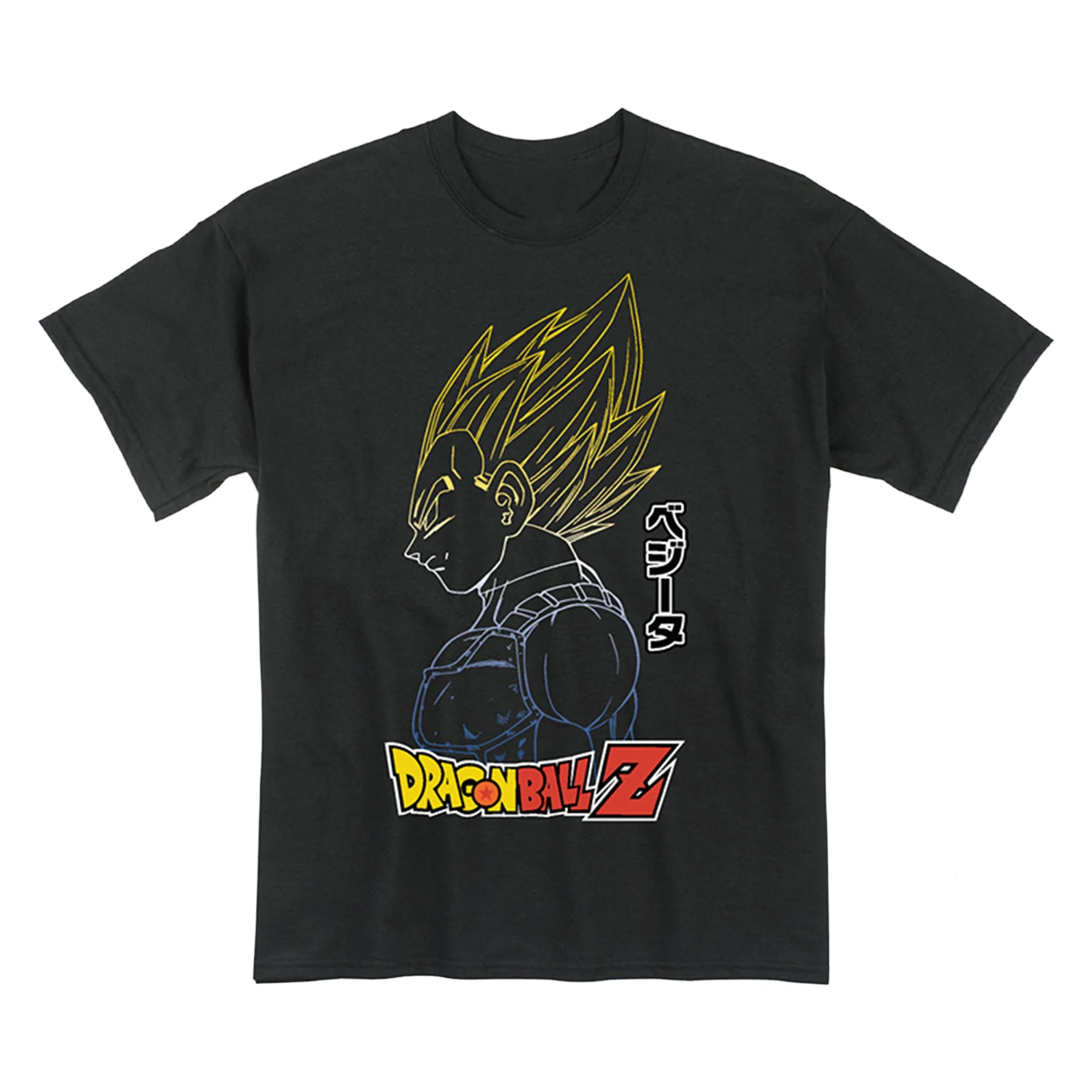 Dragon Ball Z - Super Saiyan Vegeta Black Adult Men's T-Shirt - Image 2