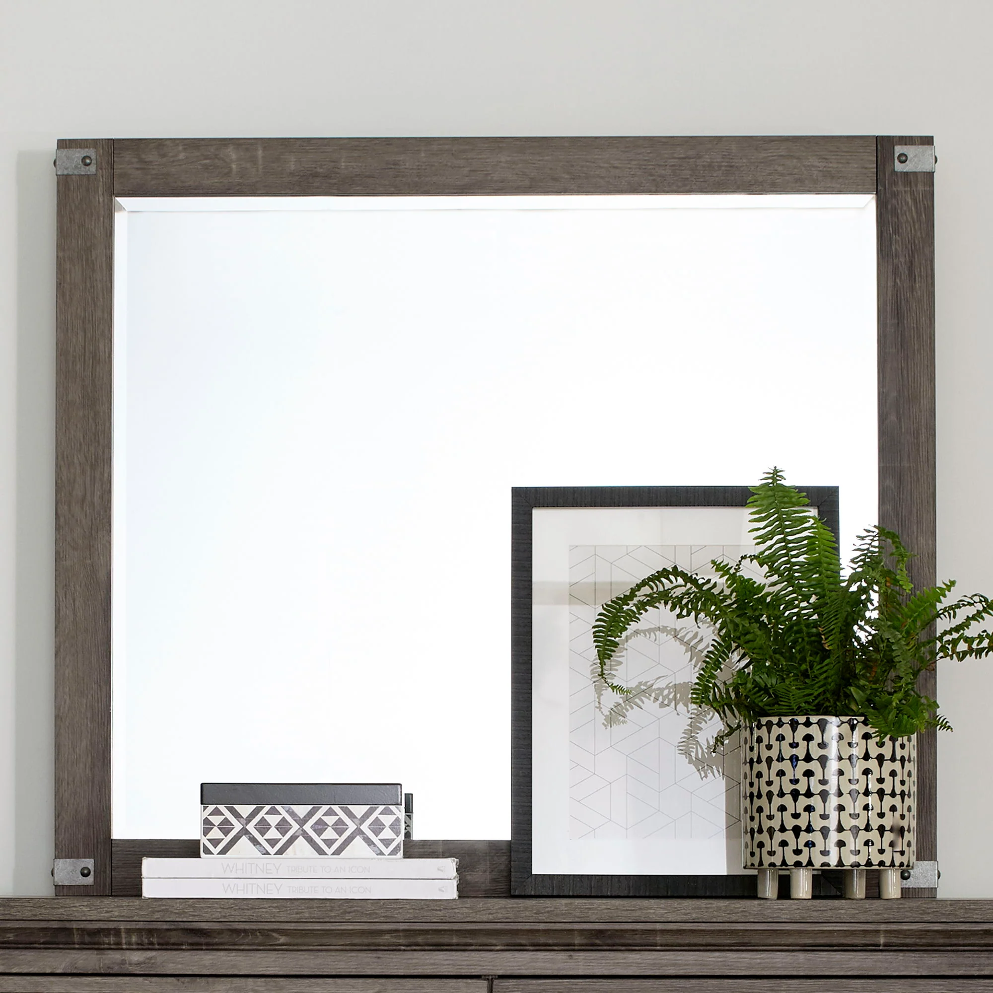 Lakeside Haven – Landscape Mirror – Brownstone