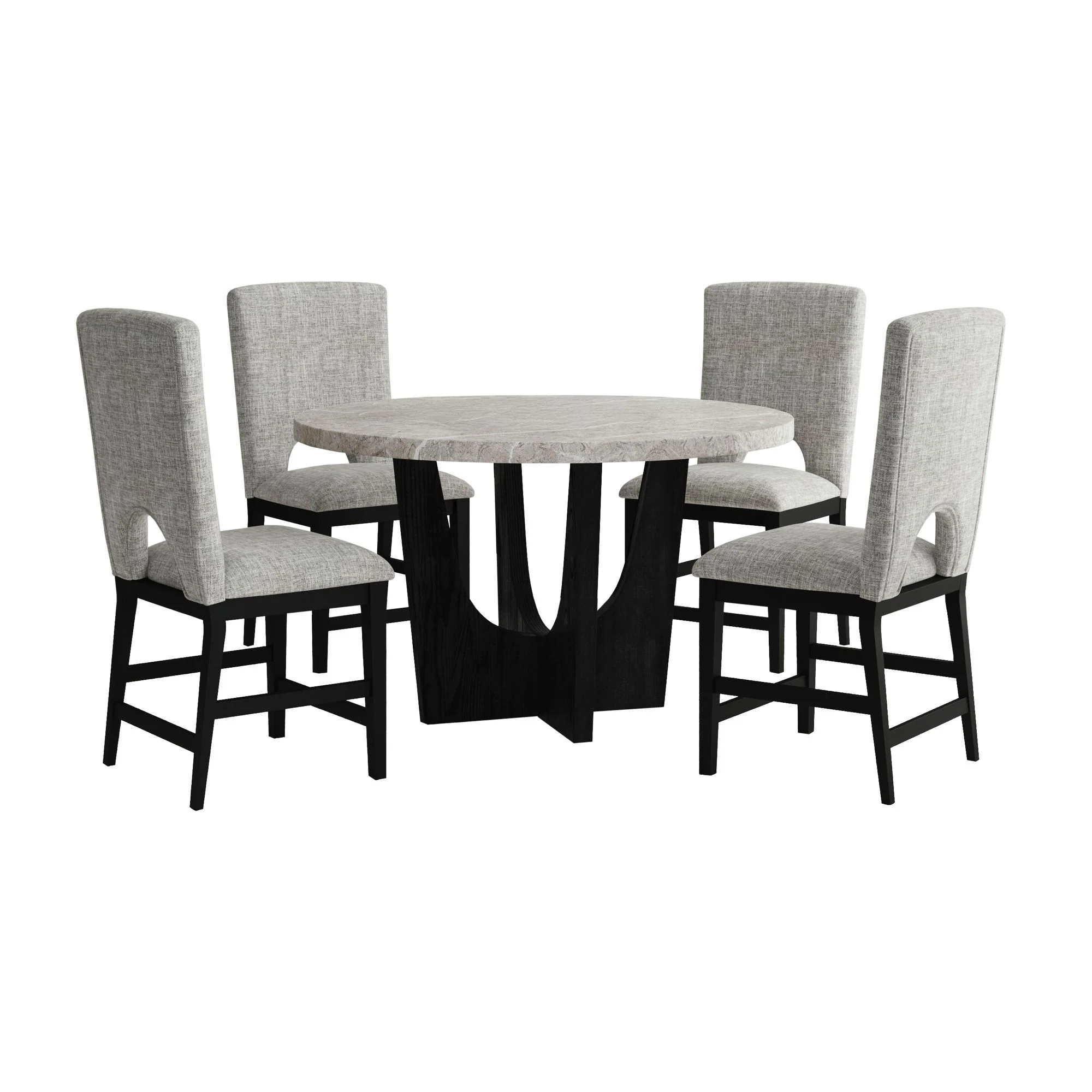 Oregon - 5 Piece Counter Height Dining Set (Round Counter Table And Four Chairs) - Image 3