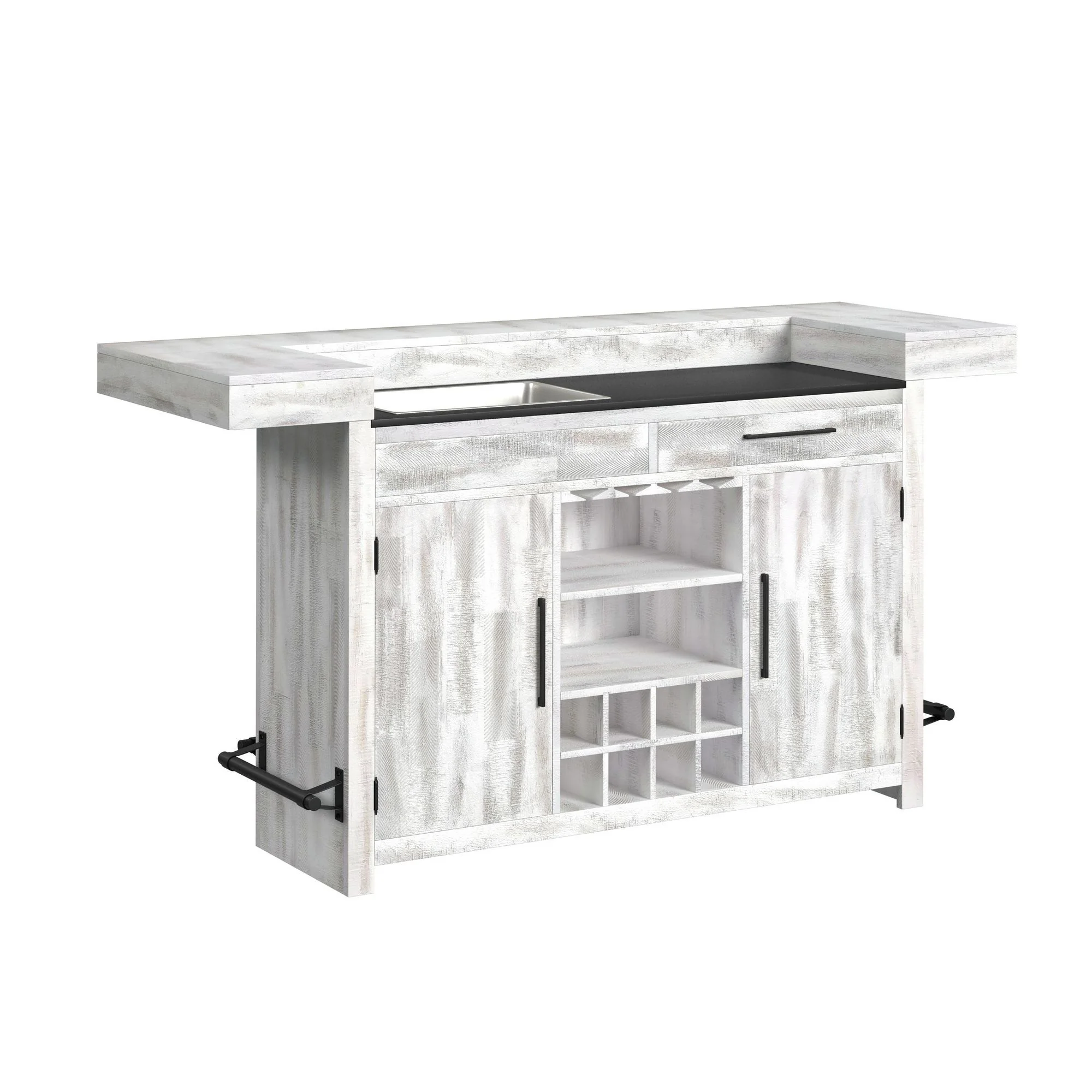 Rogen Rustic – Bar Table Base With Ice Tray – Rustic White
