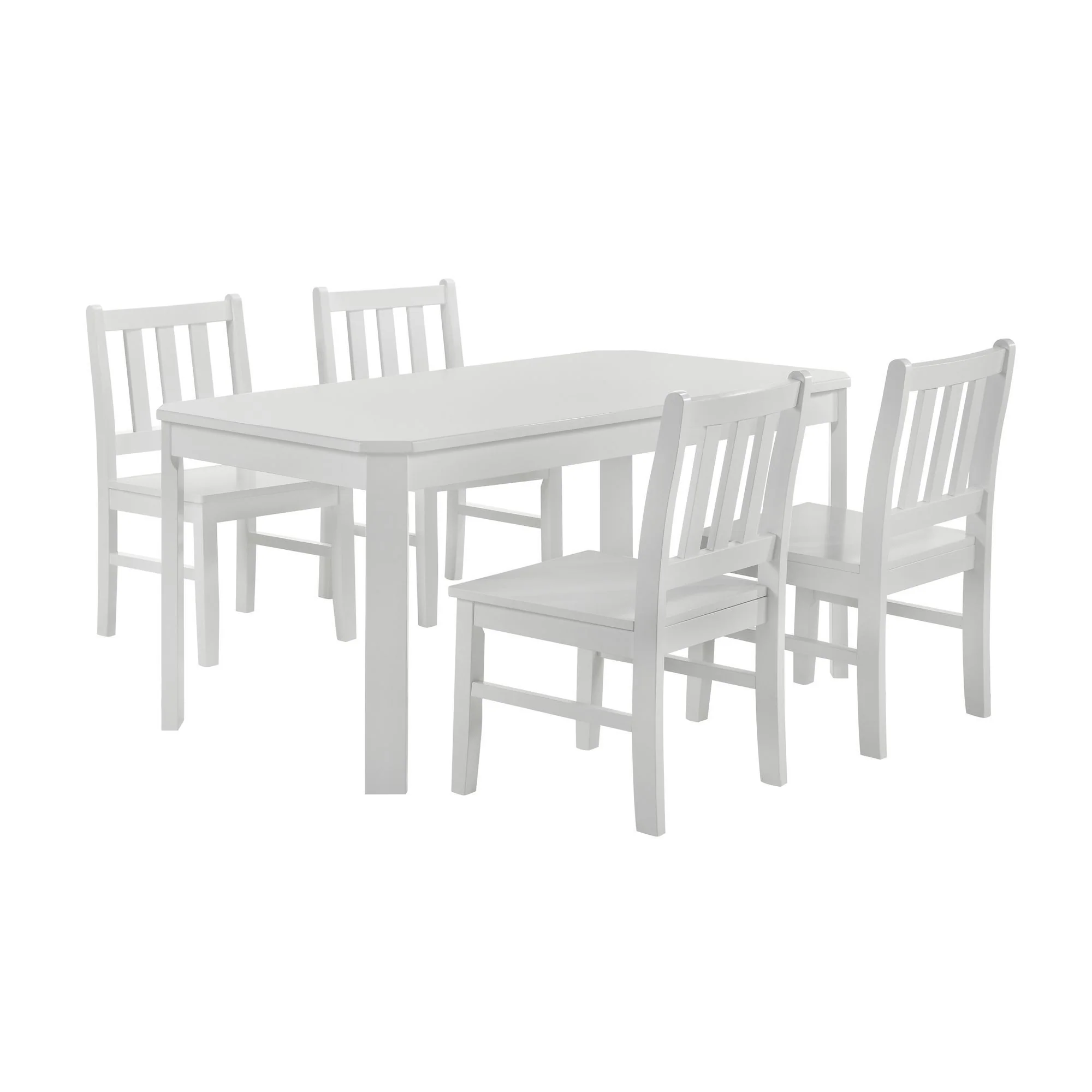 Travis Youth - 5 Piece Dining Set With Table And 4 Chairs - White - Image 1
