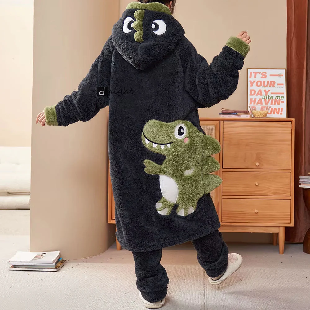 Plush Dinosaur Hooded Pajama Suit - Image 2