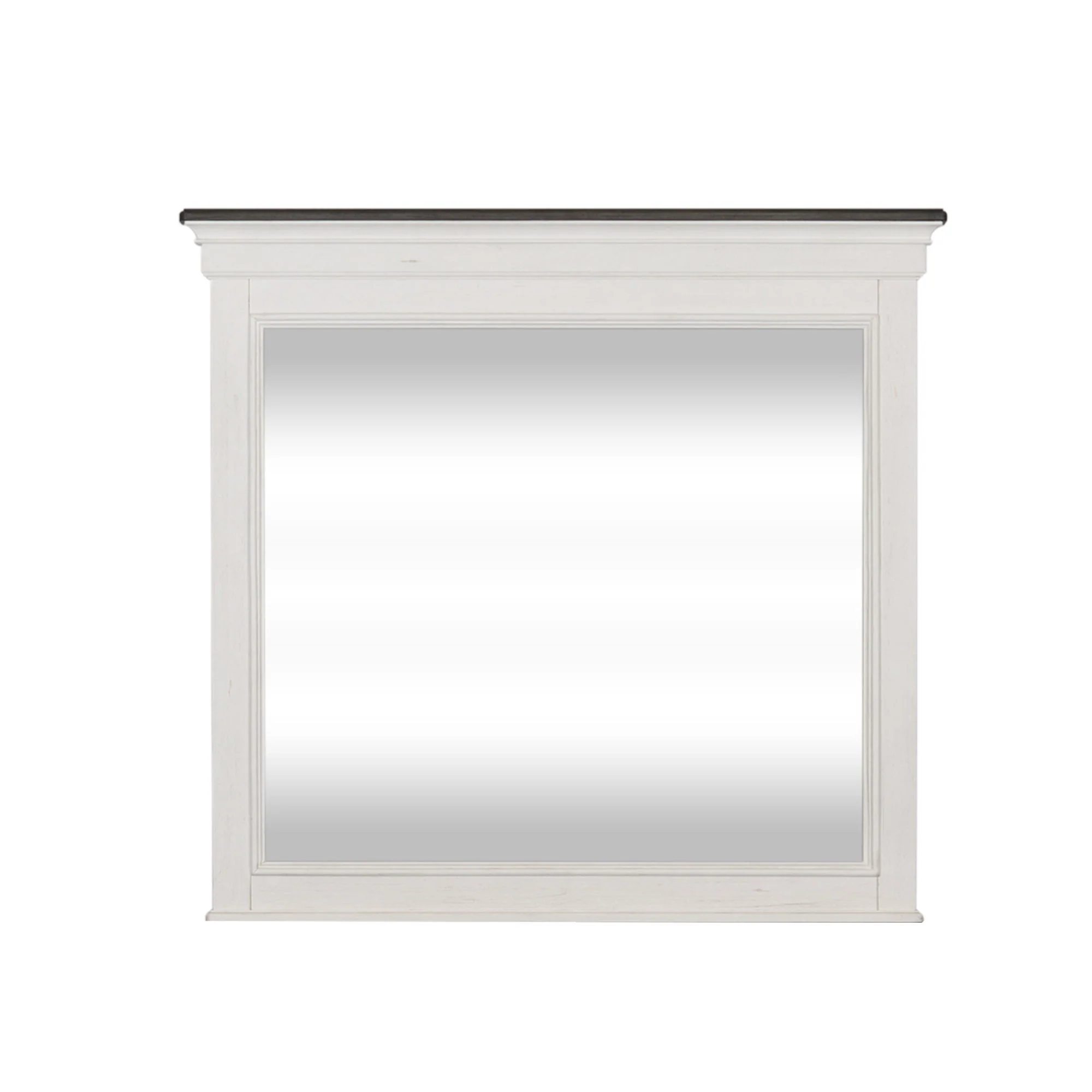 Allyson Park - Crown Mirror - Wirebrushed White / Charcoal - Image 3