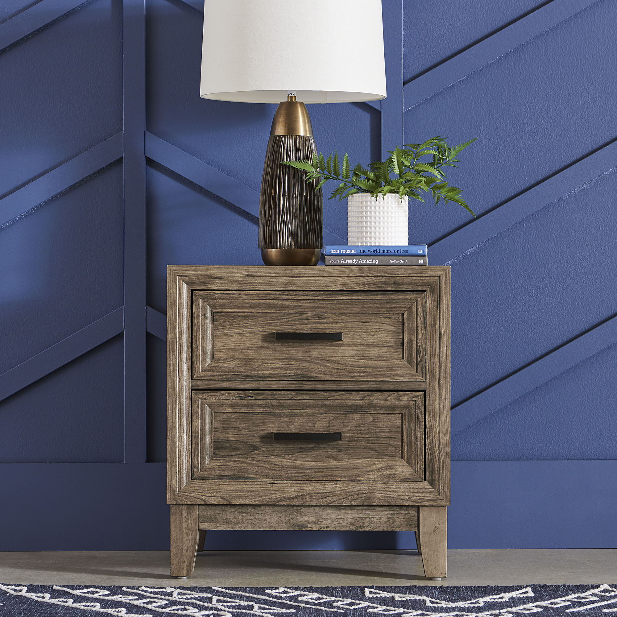 Ridgecrest - 2 Drawer Nightstand - Cobblestone - Image 2