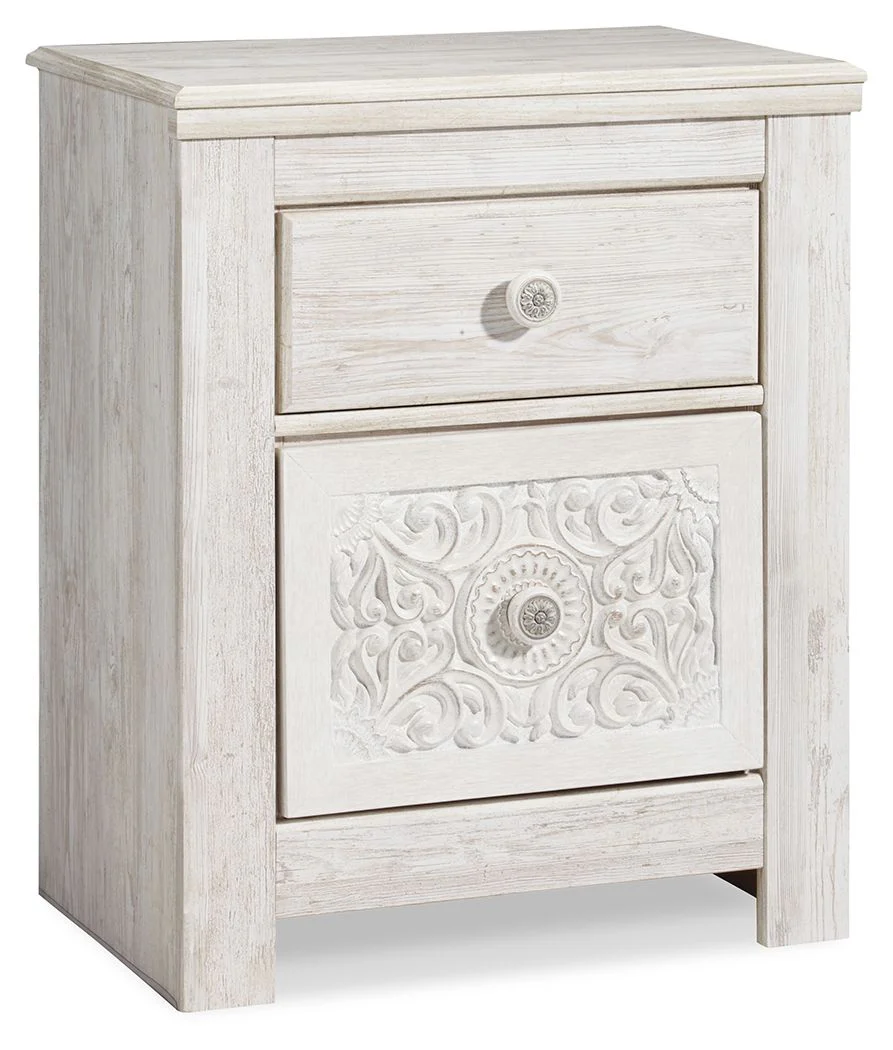 Paxberry – Two Drawer Night Stand – Whitewash