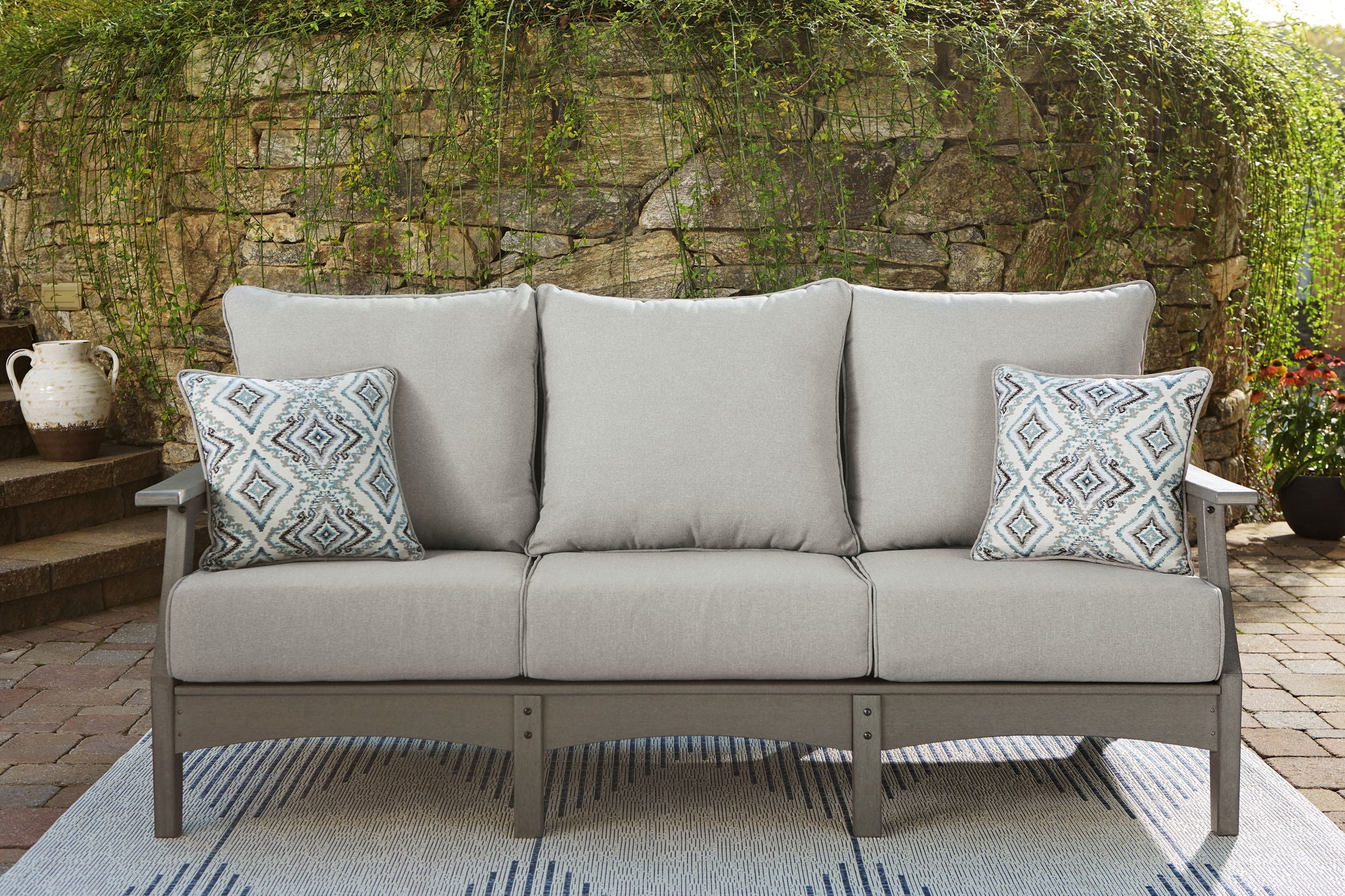 Visola - Sofa with Cushion - Gray - Image 3