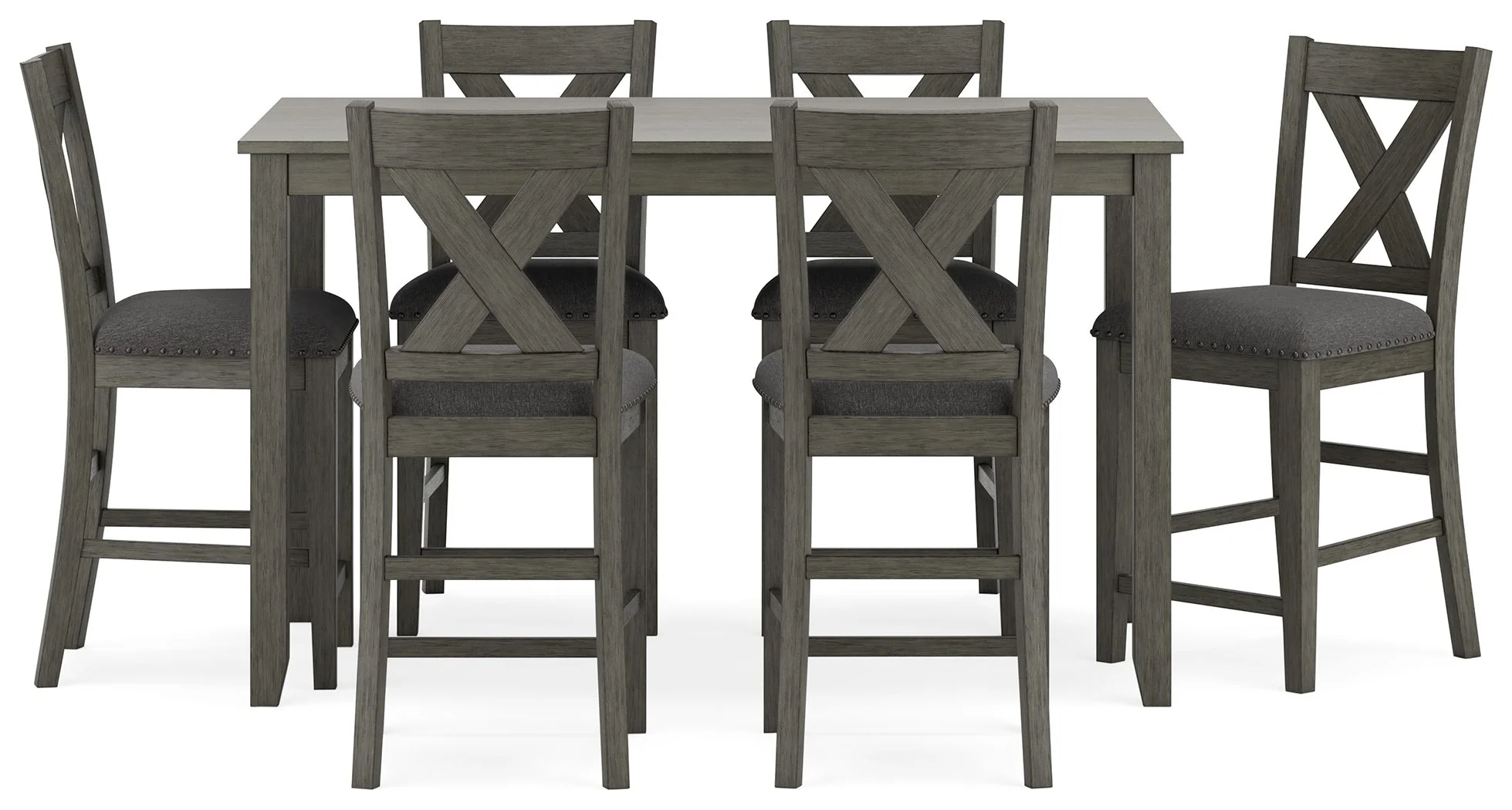 Caitbrook - Rect Drm Counter Table Set (Set of 7) - Gray - Image 3