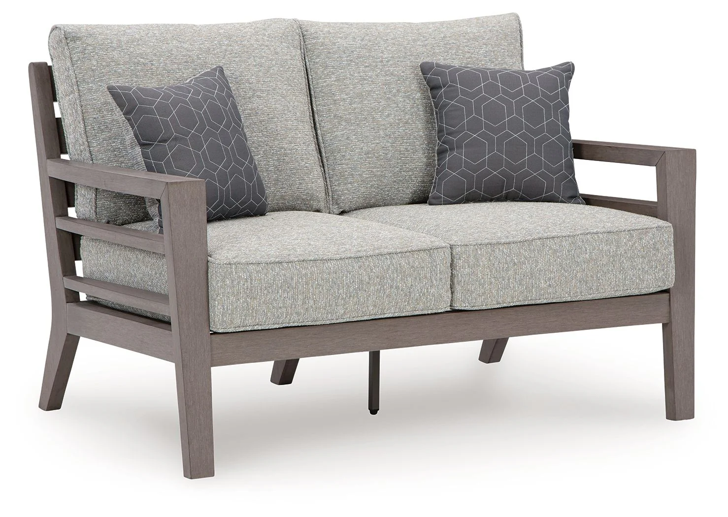 Hillside Barn – Loveseat W/Cushion – Gray / Brown