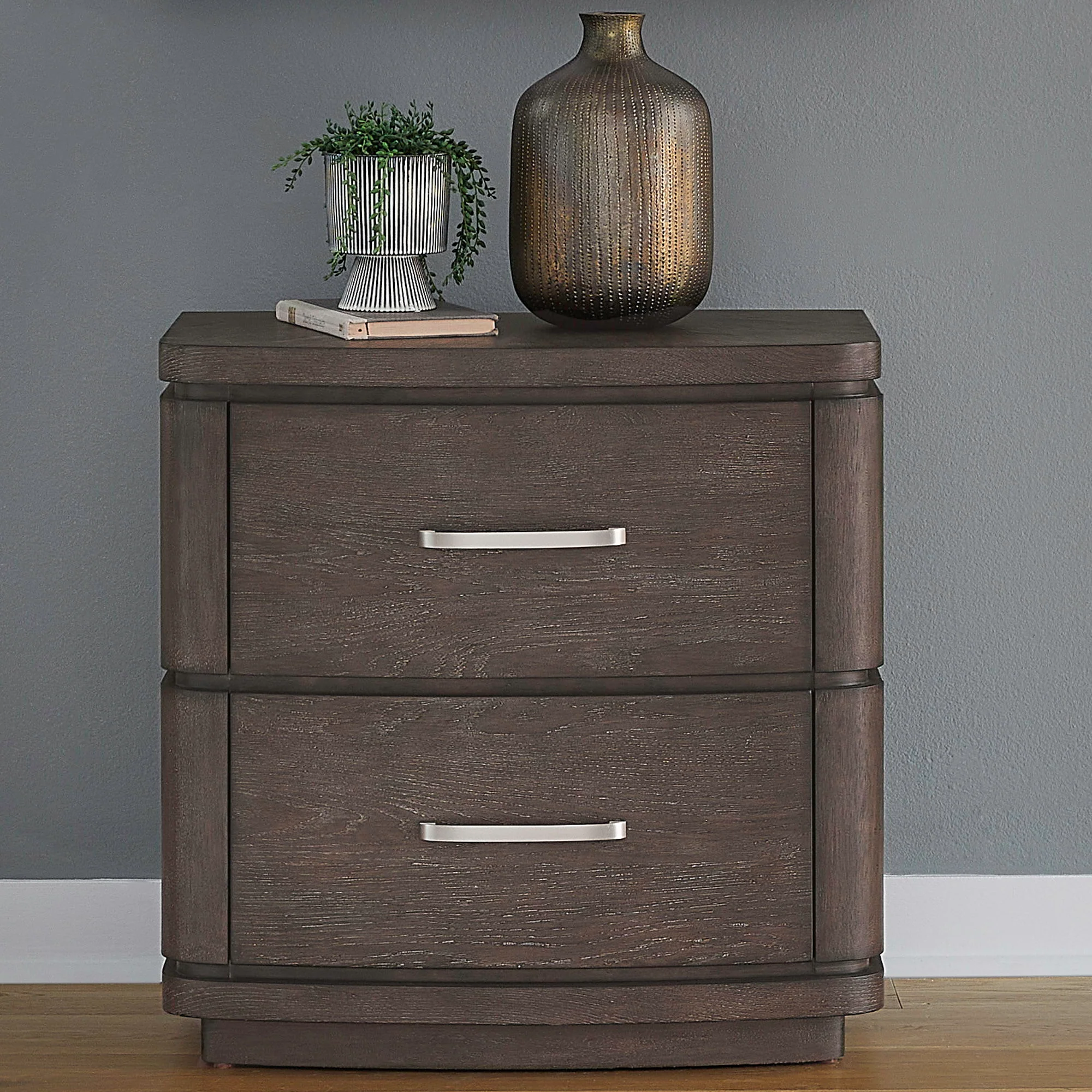 Cascade Falls - Nightstand With Charging Station - Satin Espresso - Image 1