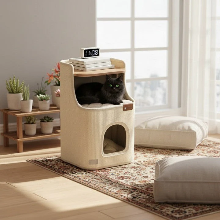 All-in-One Enclosed Cat House Side Table - Image 2