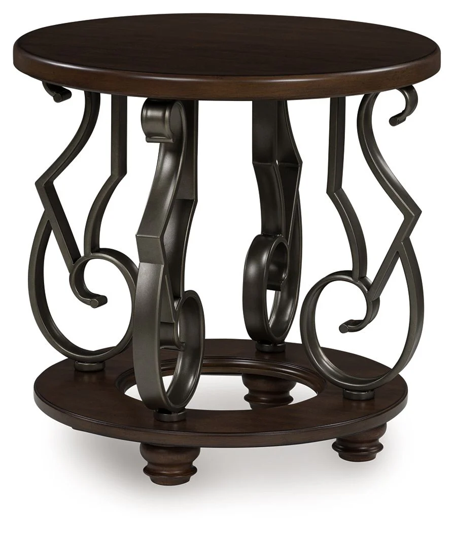 Frallyn - Round End Table - Dark Brown - Image 1