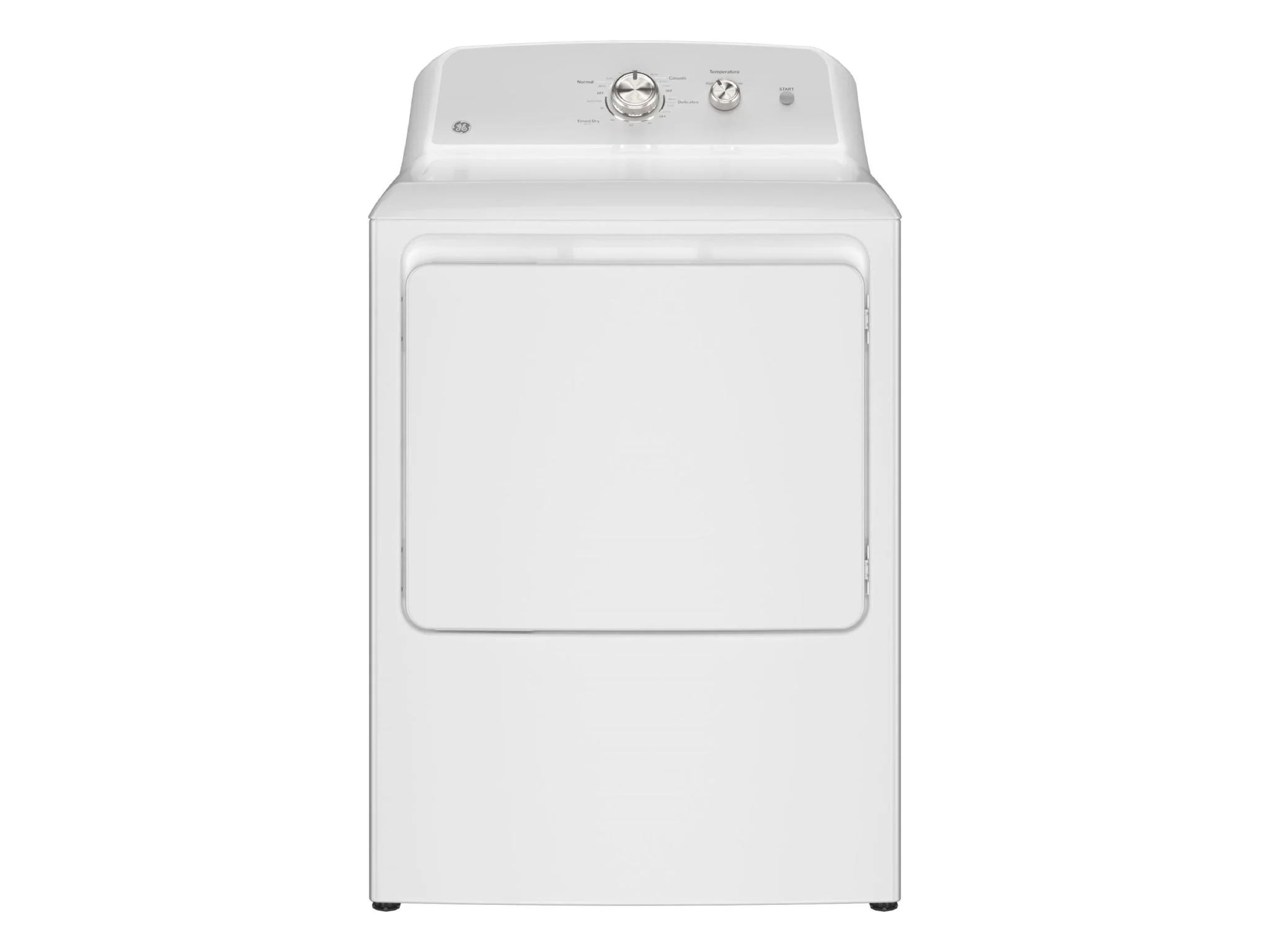 GE 7.2 Cubic Foot Front Load Electric Dryer, Reversible Dryer Door - White - Image 1
