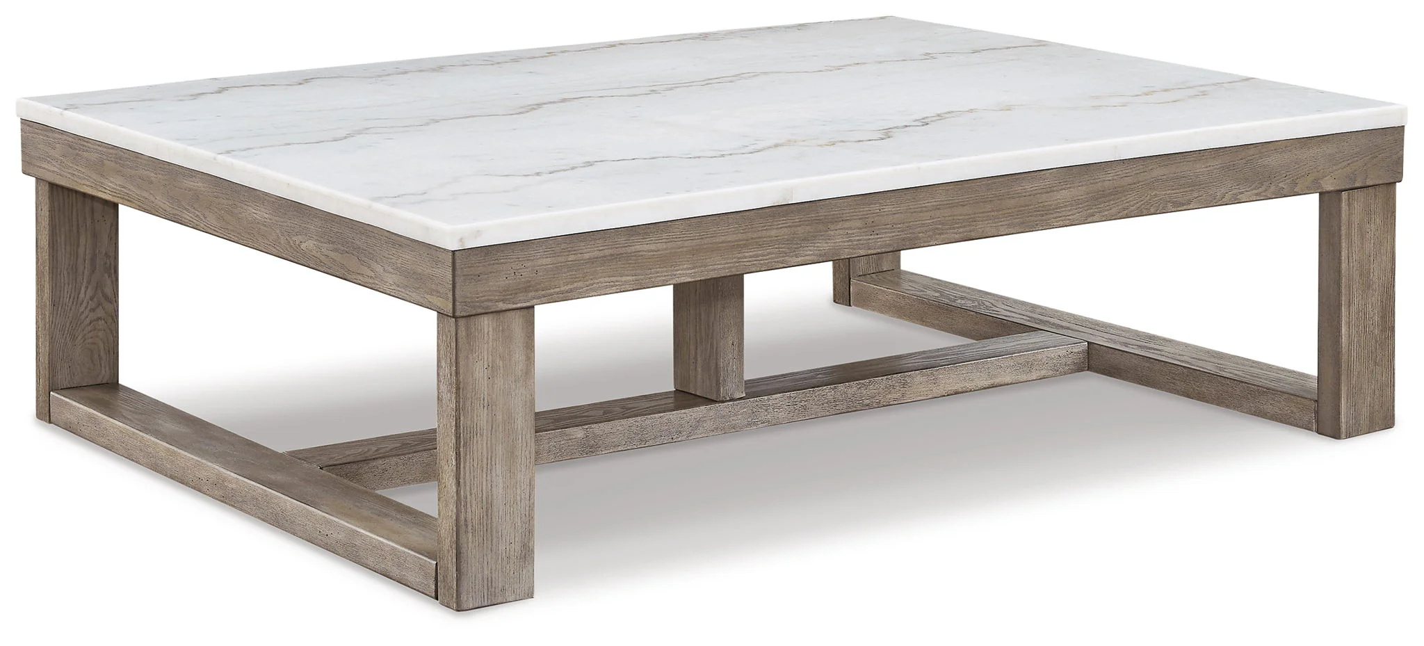 Loyaska - Rectangular Cocktail Table - Brown / Ivory - Image 1