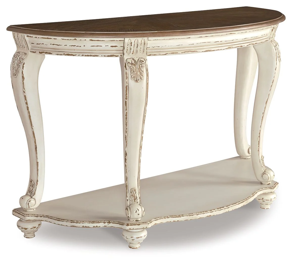Realyn – Sofa Table – White / Brown