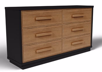 Kozmour – Six Drawer Dresser – Black / Brown