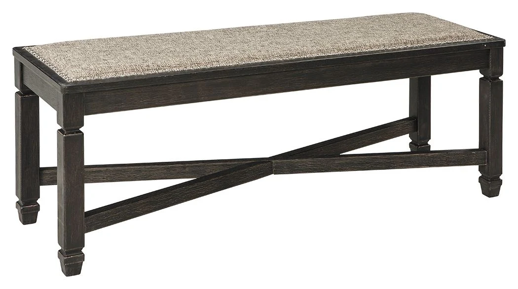 Tyler Creek - Upholstered Bench - Black / Grayish Brown - Image 1