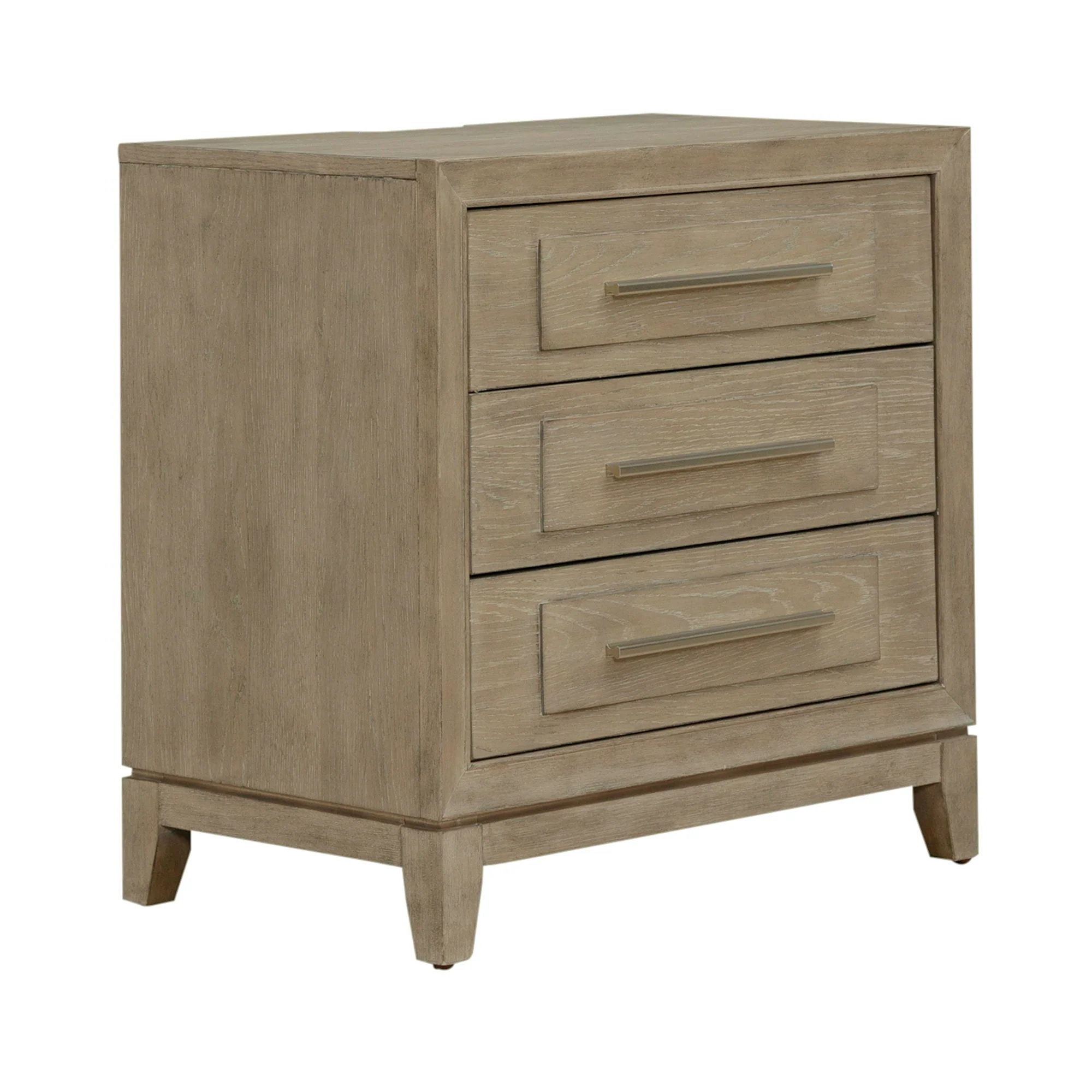 Brentwood - 3 Drawer Nightstand With Charging Station - Sandstone - Image 3