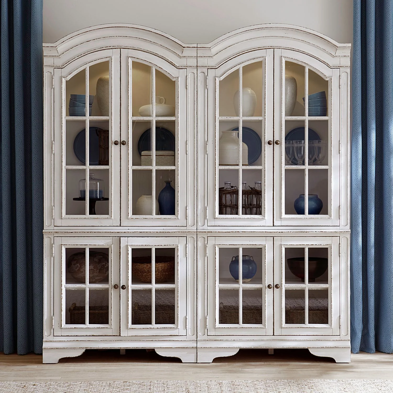 Magnolia Manor – Bunching Cabinet (Set of 2) – Antique White