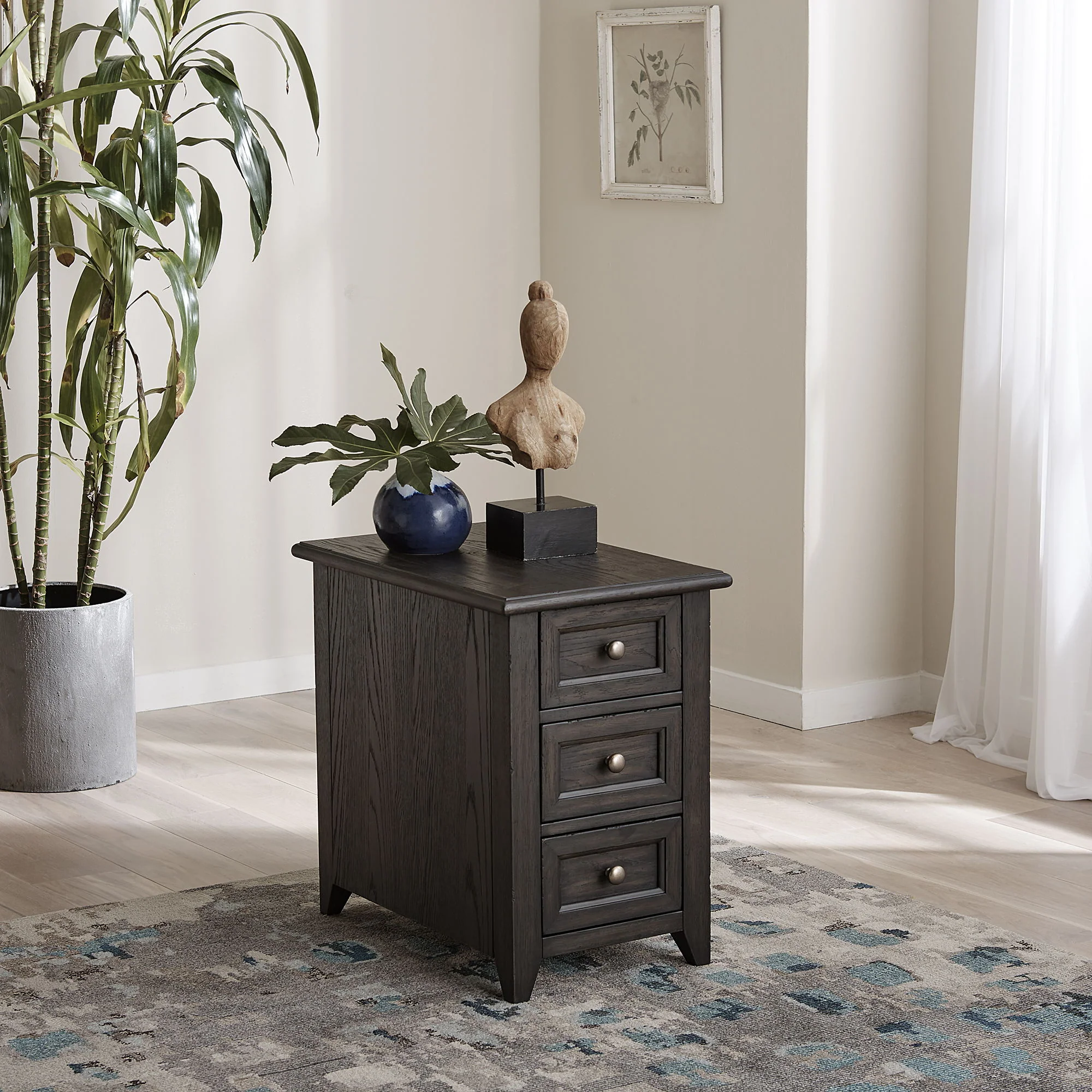 Mill Creek – Chair Side Table – Peppercorn