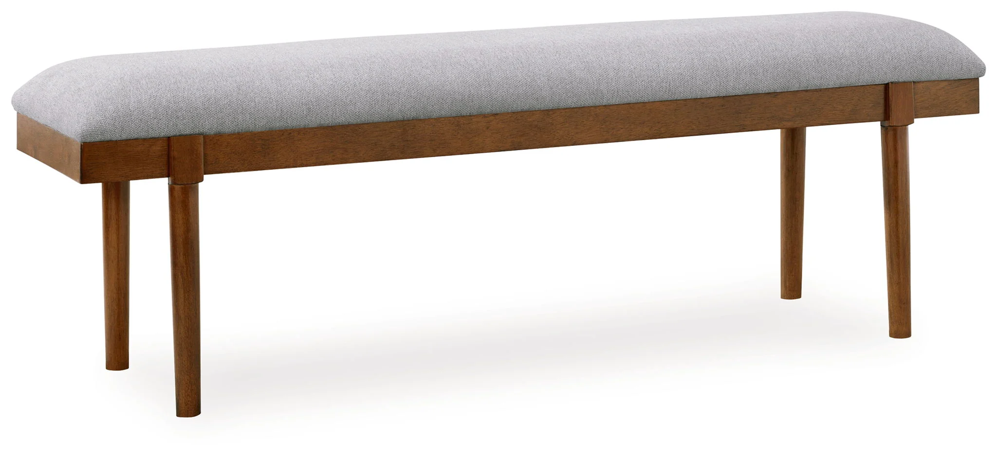Lyncott – Large Upholstered Dining Room Bench – Gray / Brown