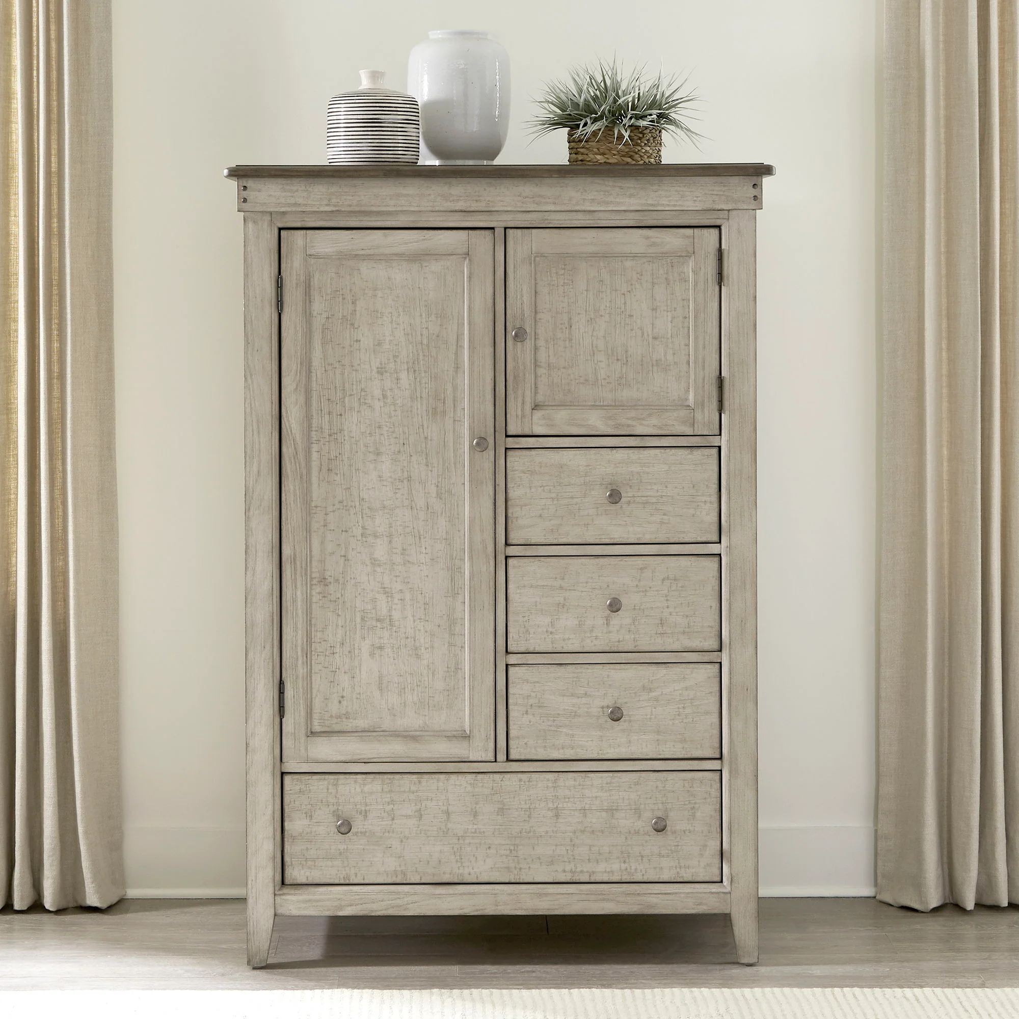 Ivy Hollow – Door Chest – Weathered Linen / Dusty Taupe