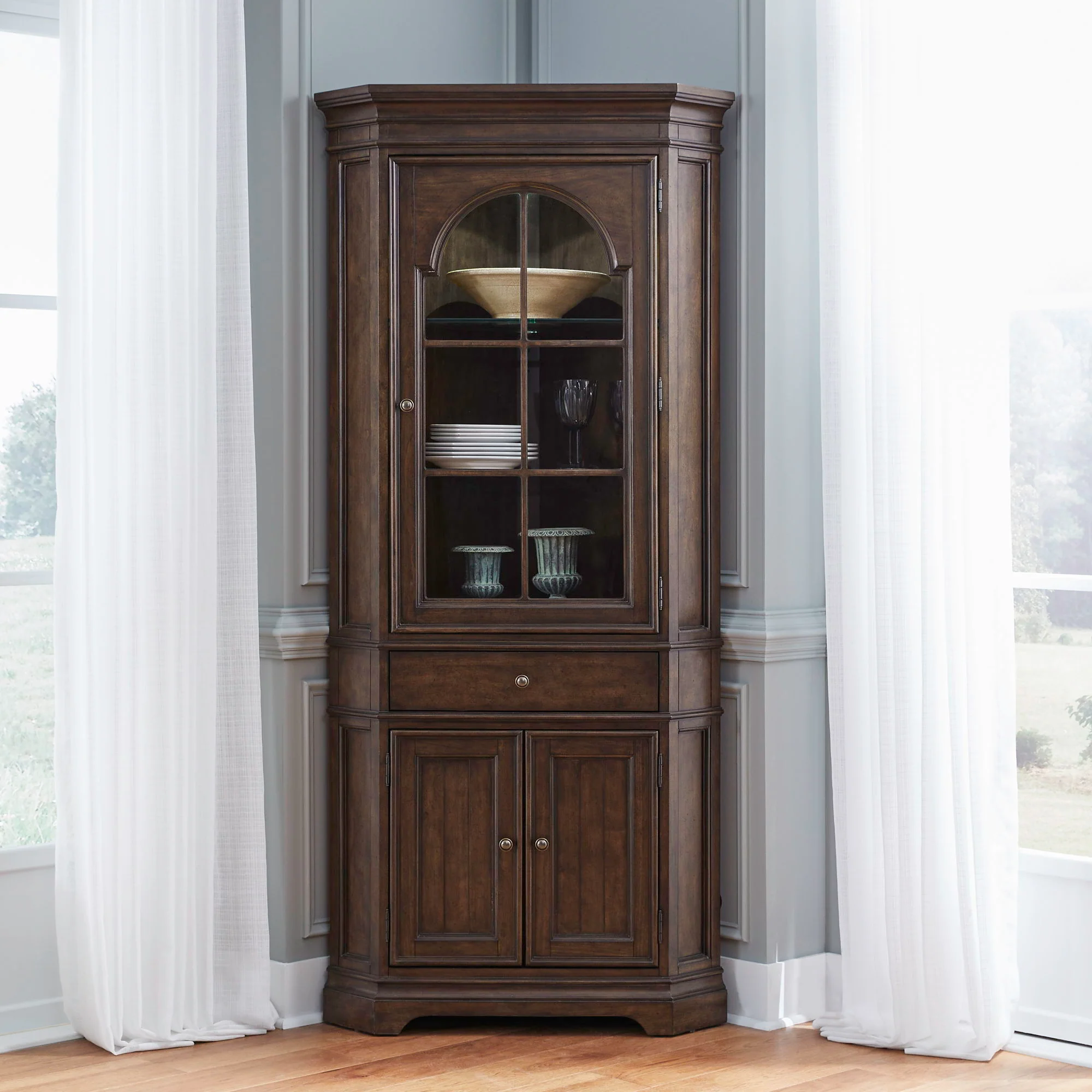 Arden Road – Corner Cabinet – Satin Cherry