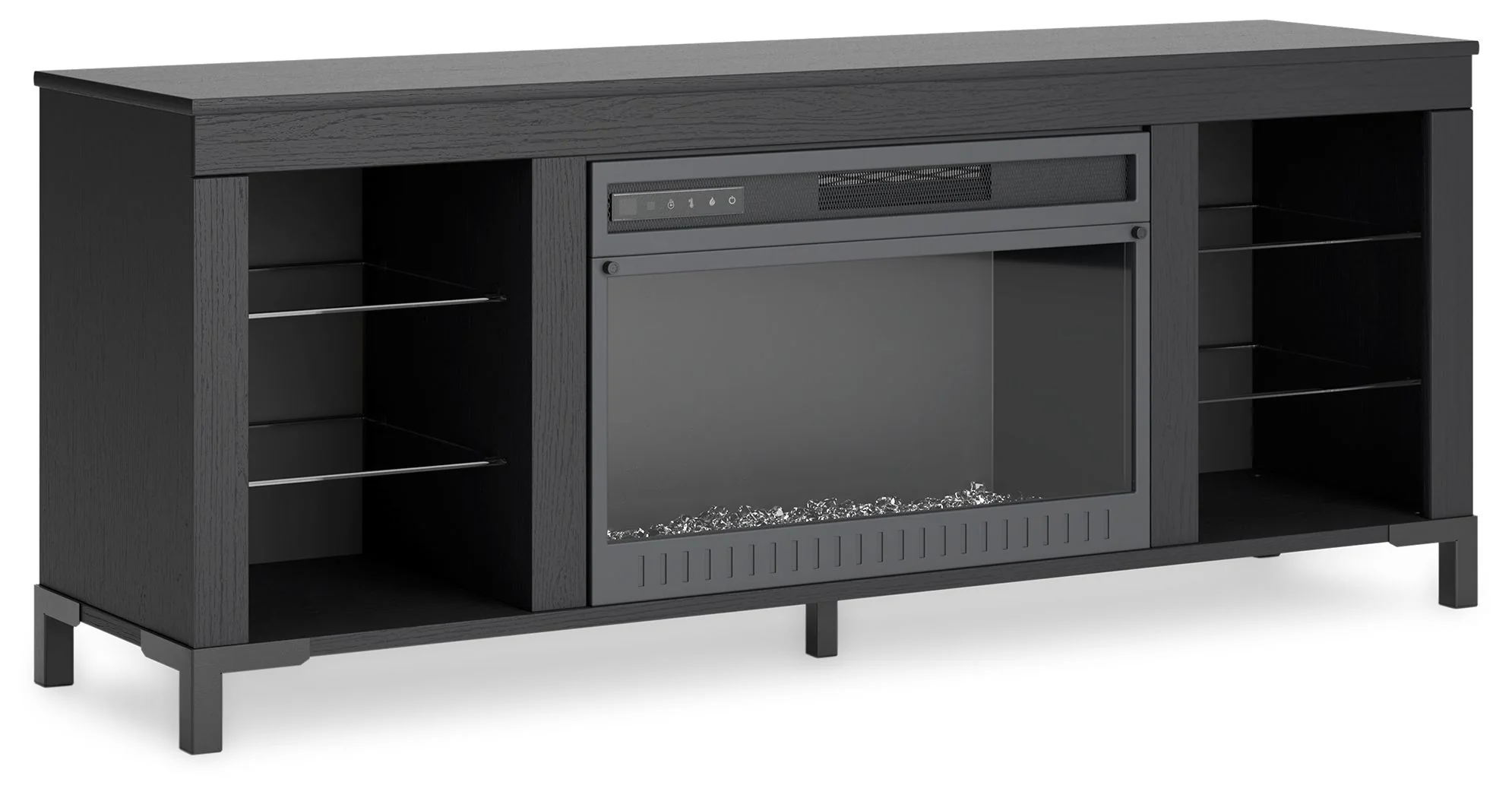 Cayberry – TV Stand With Fireplace – Black