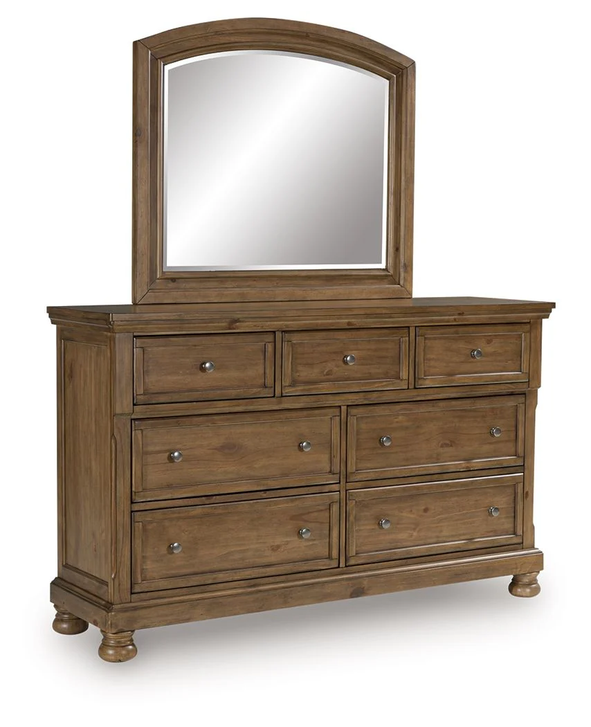 Feddinger - Dresser And Mirror - Medium Brown - Image 1