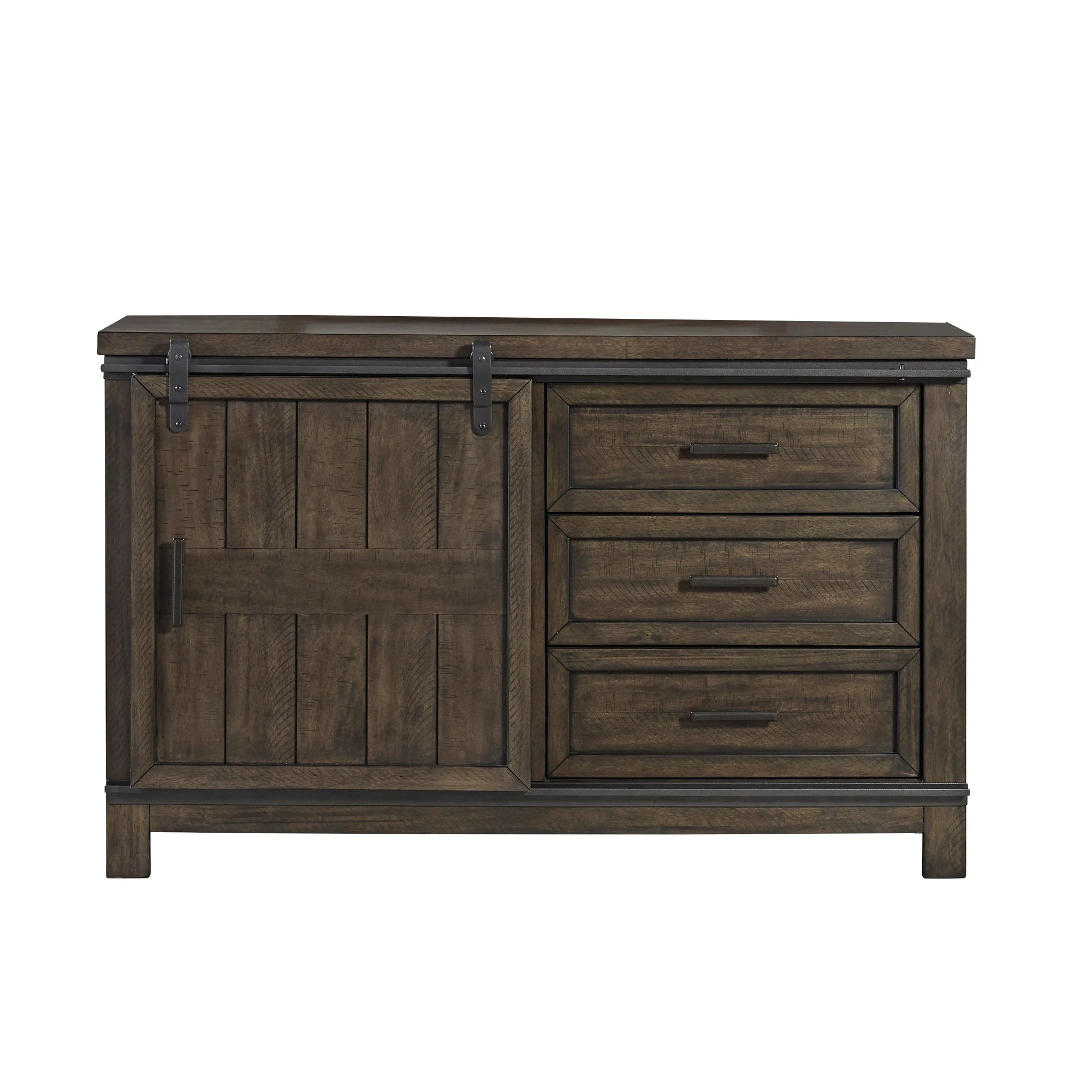 Thornwood Hills - Barn Door Dresser - Rock Beaten Brown - Image 1