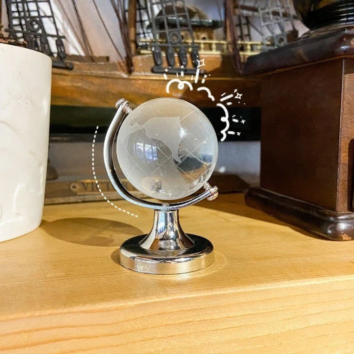 Crystal Transparent Miniature Glass Earth Globe - Image 2