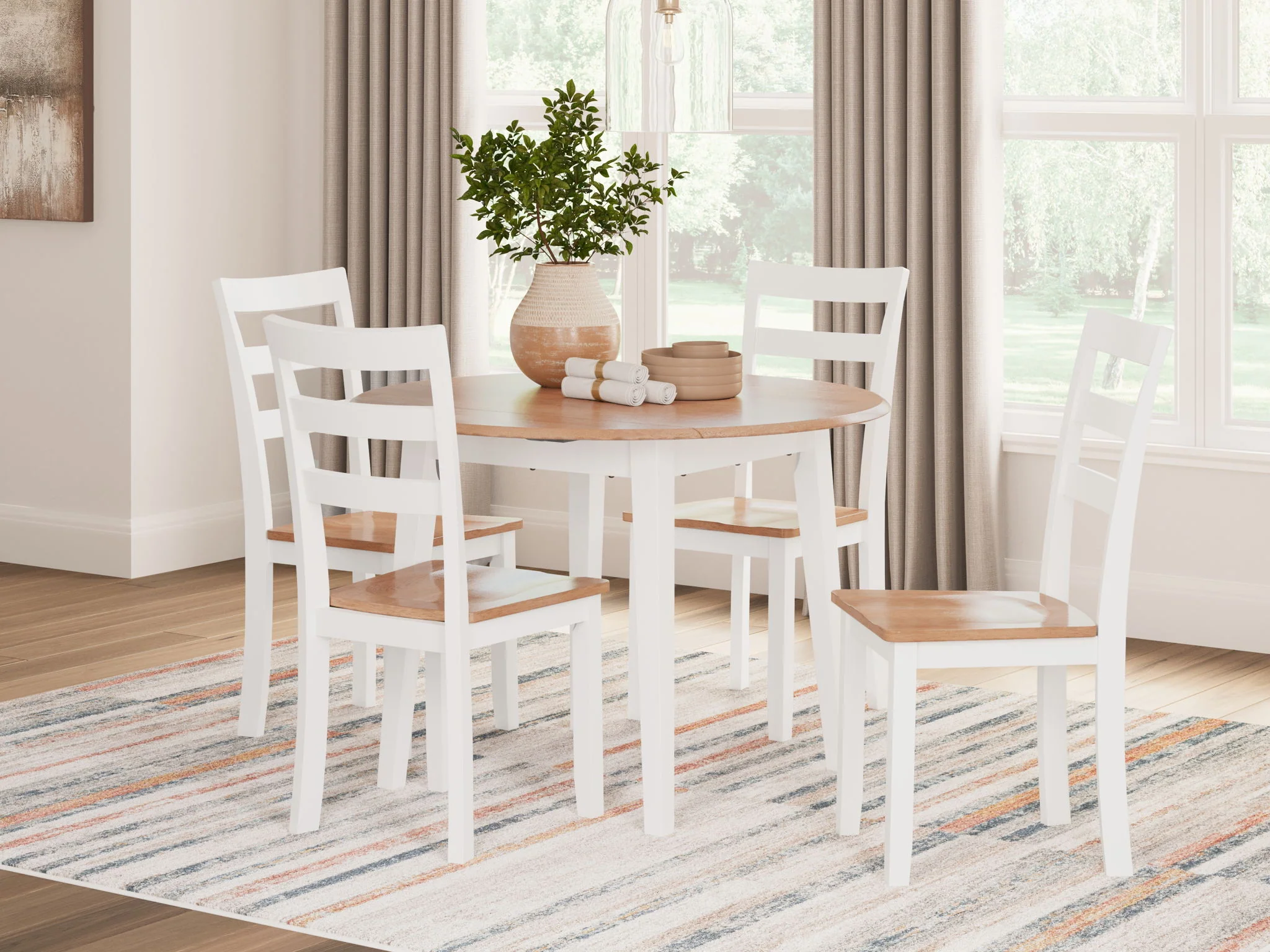 Gesthaven - Round Dining Room Drop Leaf Table Set - Image 3