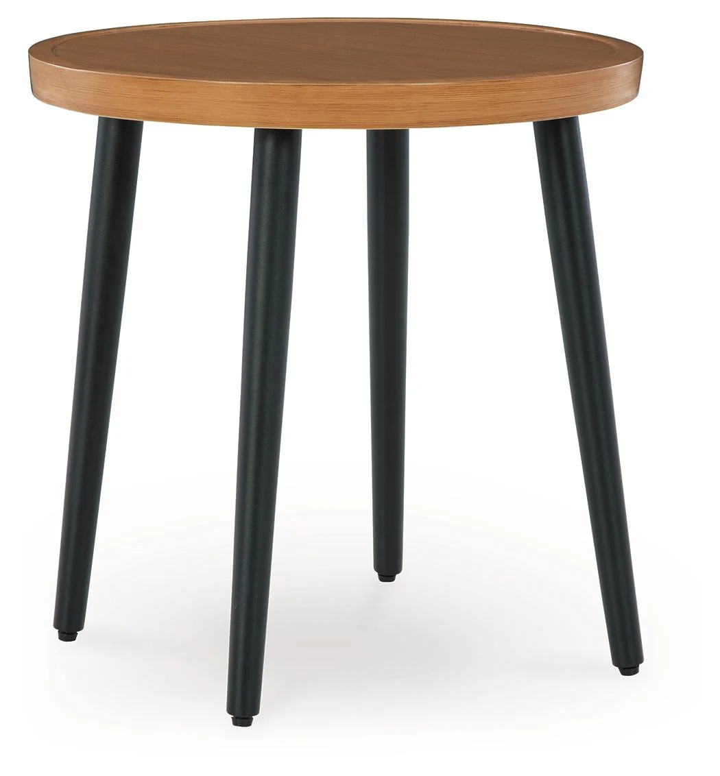Horizon Hall - Round End Table - Two-tone Brown - Image 1