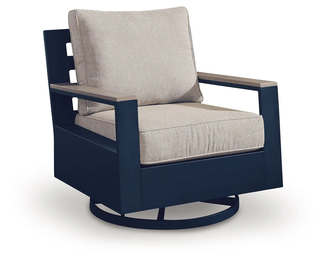 East Beach - Swivel Glider Chair With Cushion - Blue - Image 1