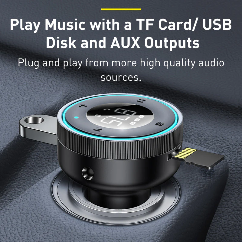Car FM Audio Bluetooth Transmitter Fast Phone Charger - Image 3
