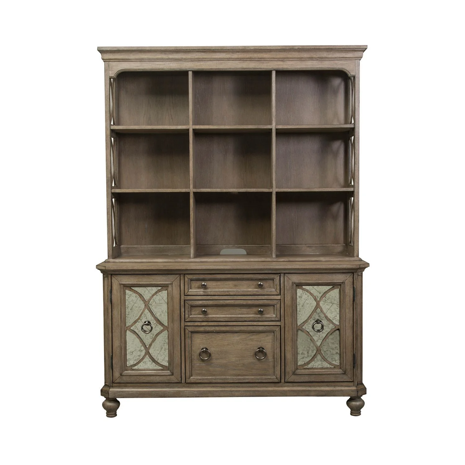 Simply Elegant - Credenza & Hutch - Heathered Taupe - Image 2