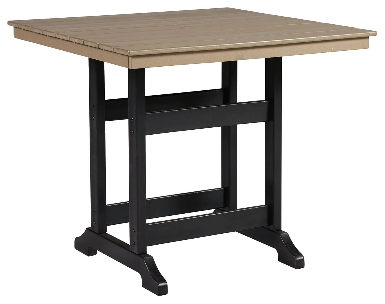 Fairen Trail - Square Counter TBL w/Umb OPT - Black / Driftwood - Image 1