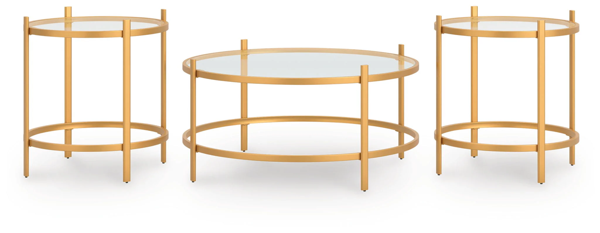 Pearlox - Occasional Table Set (Set of 3) - Gold - Image 1