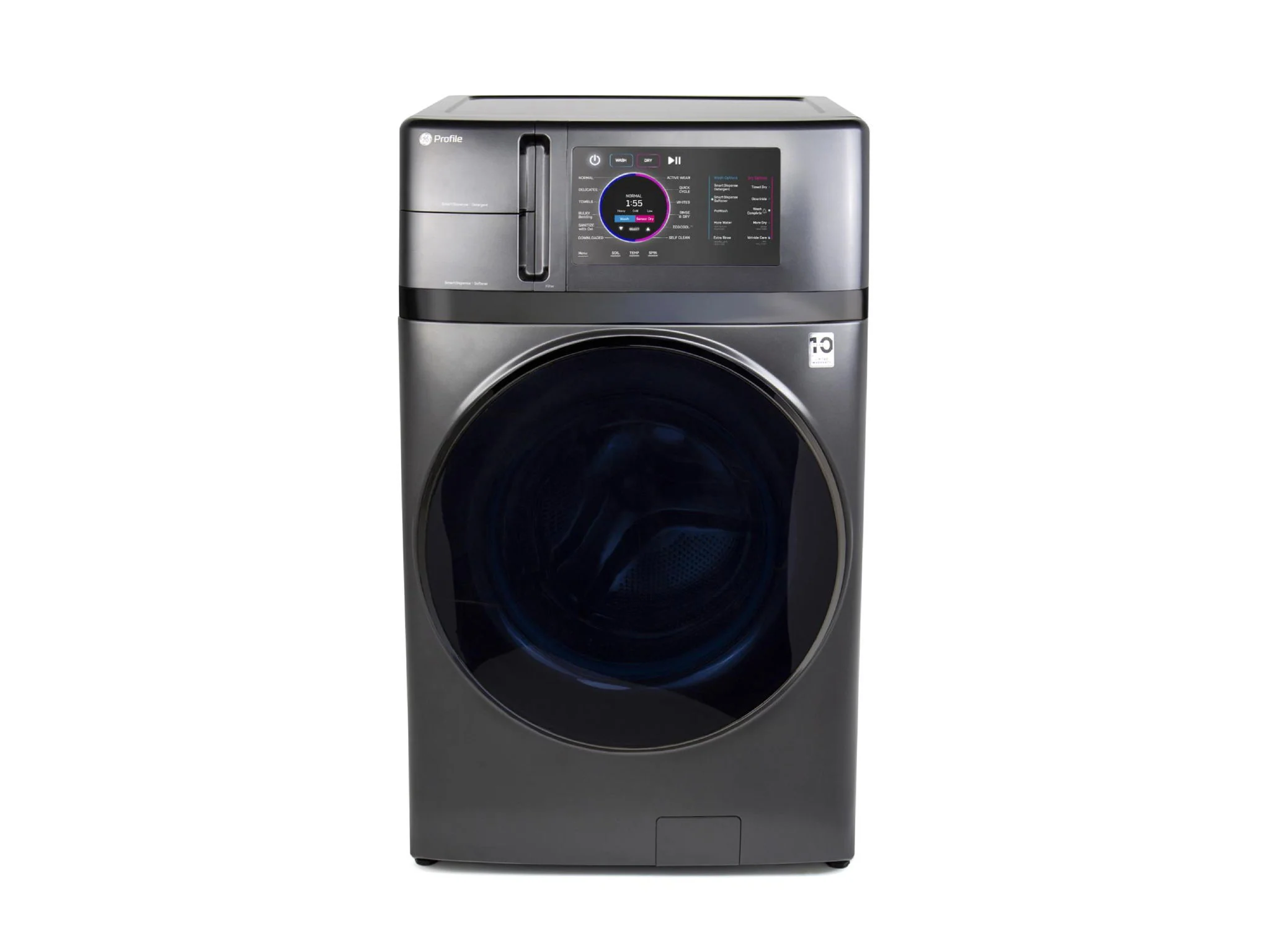 GE Profile 4.8 Cubic Foot Front Load Electric Washer Dryer Combo – Carbon Graphite