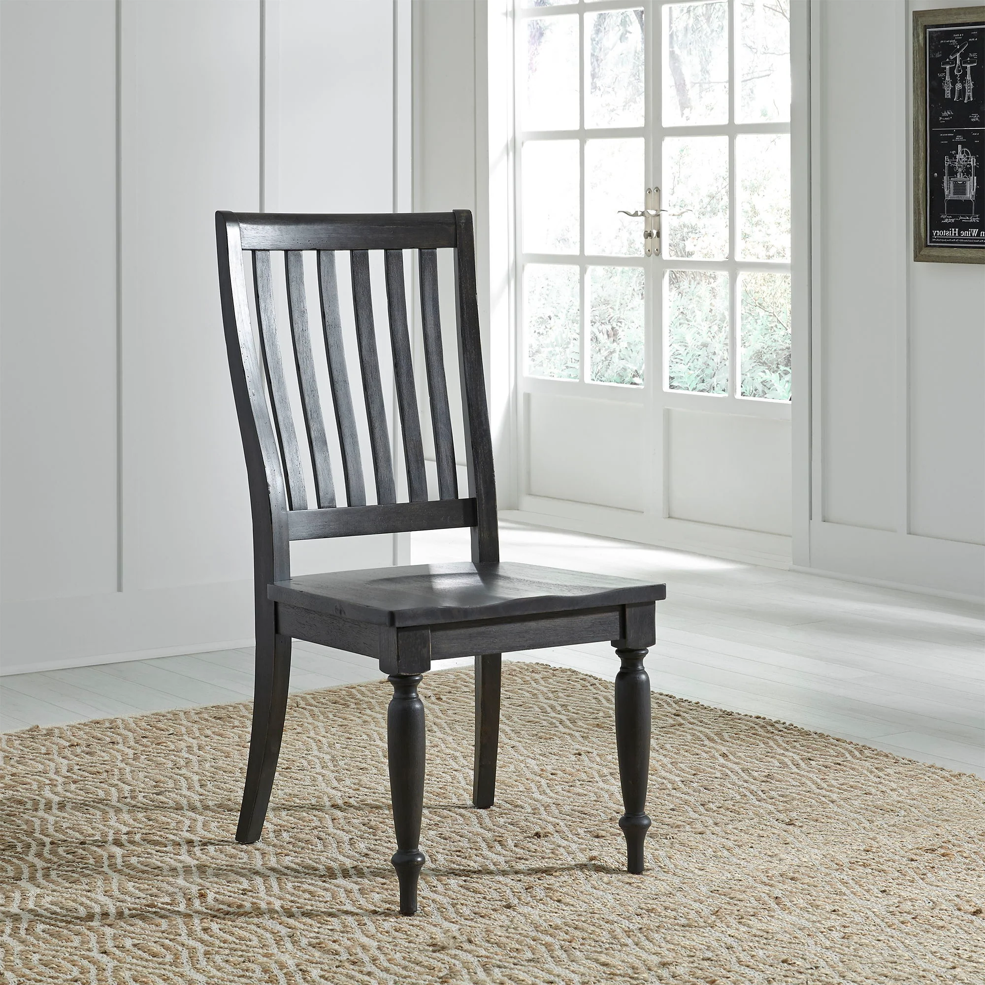 Harvest Home - Slat Back Side Chair - Chalkboard - Image 3