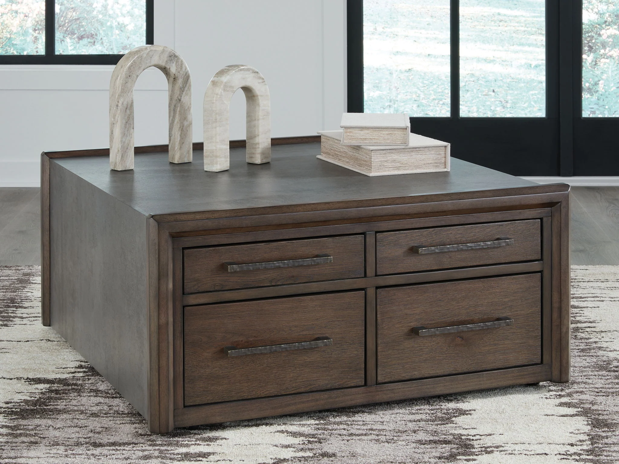 Kallenny - Square Cocktail Table - Brown / Gray - Image 3