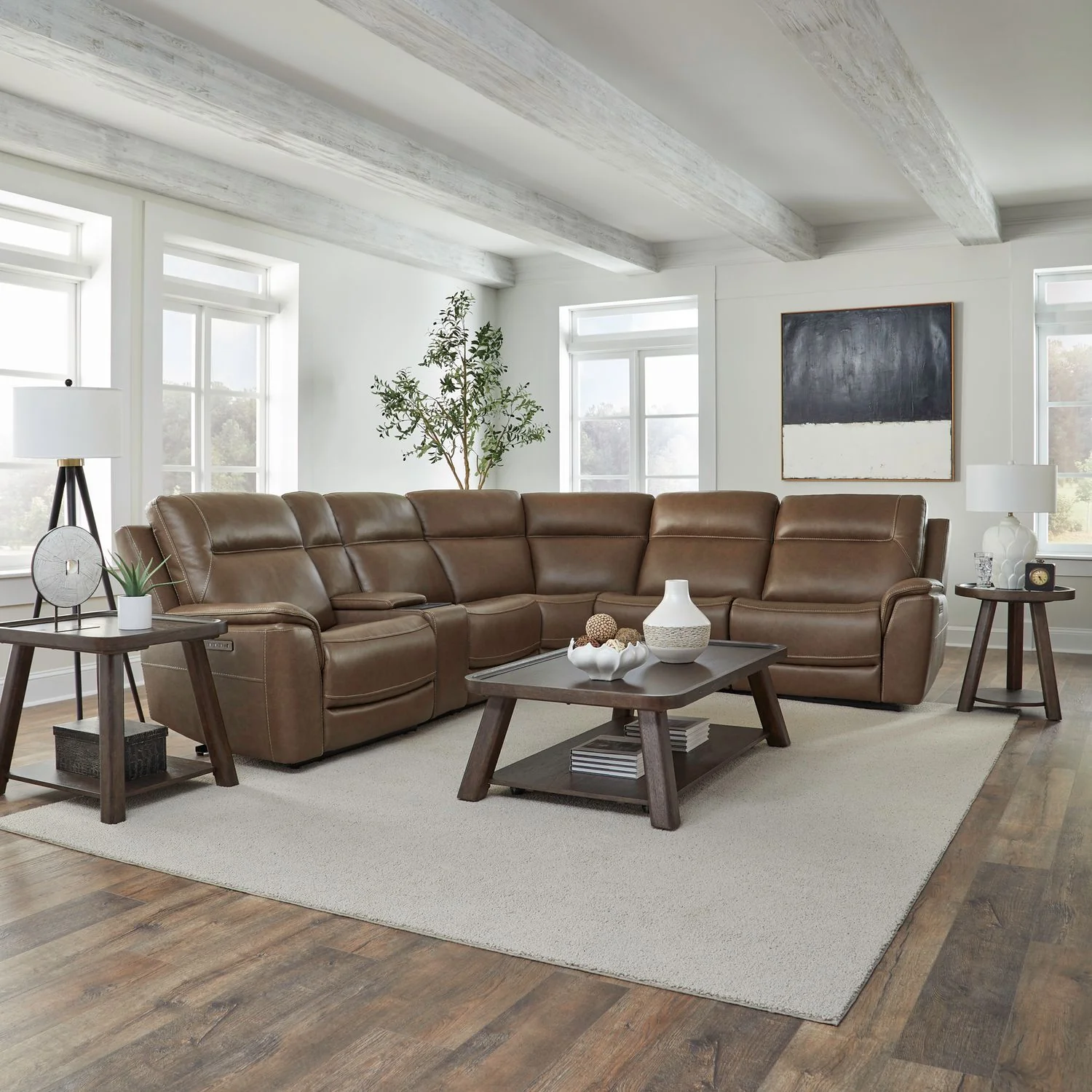Collins – 6 Piece Sectional – York Chestnut
