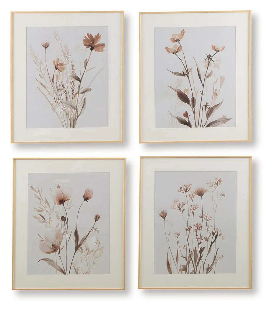 Chettings – Wall Art Set (Set of 4) – Beige / Gray / Blush
