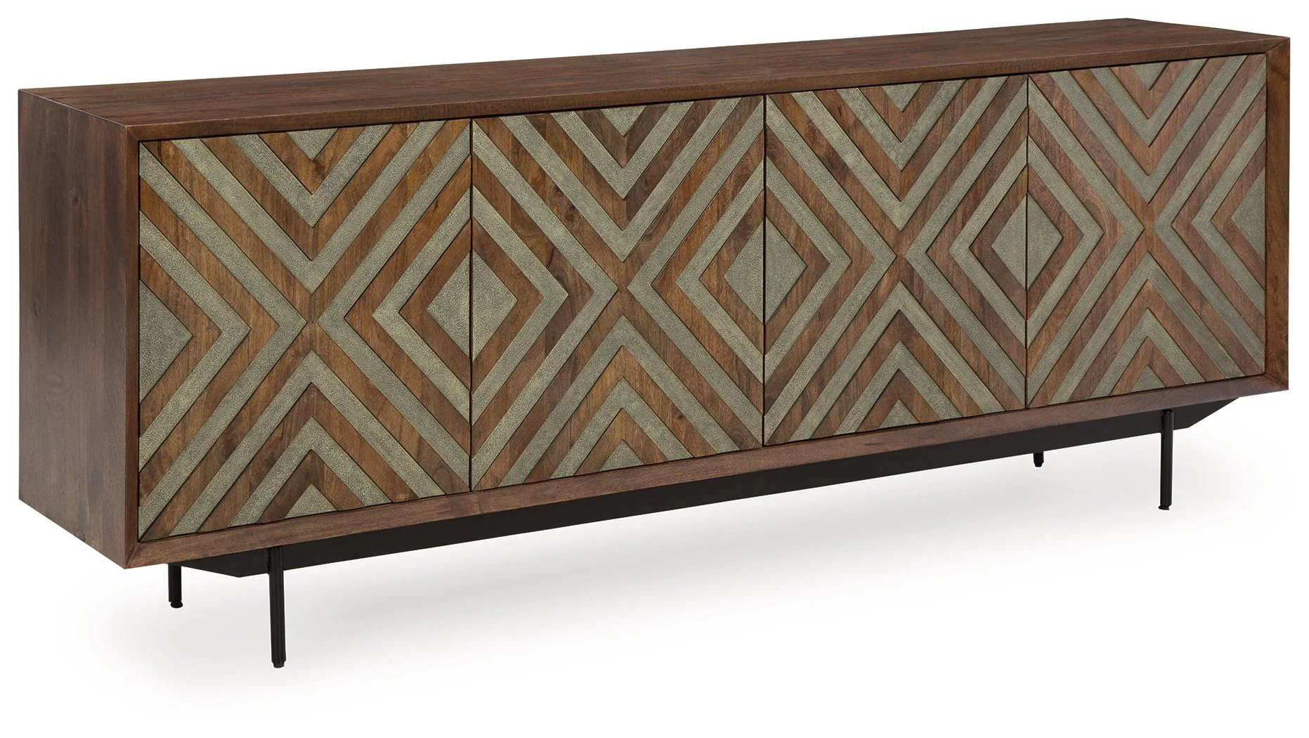 Dreggan – Accent Cabinet – Brown / Gold Finish
