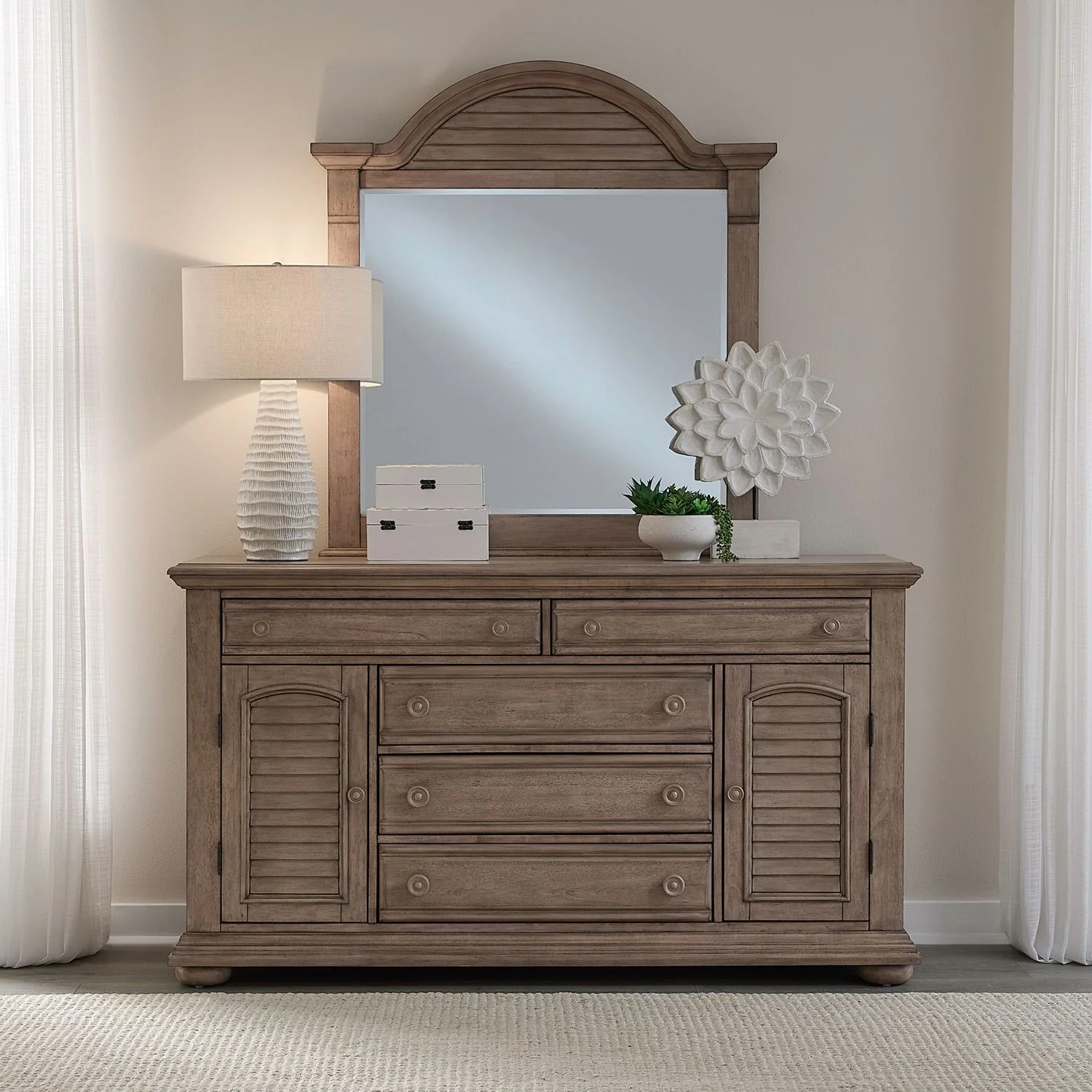 Summer House – Dresser & Mirror – Sand Dune
