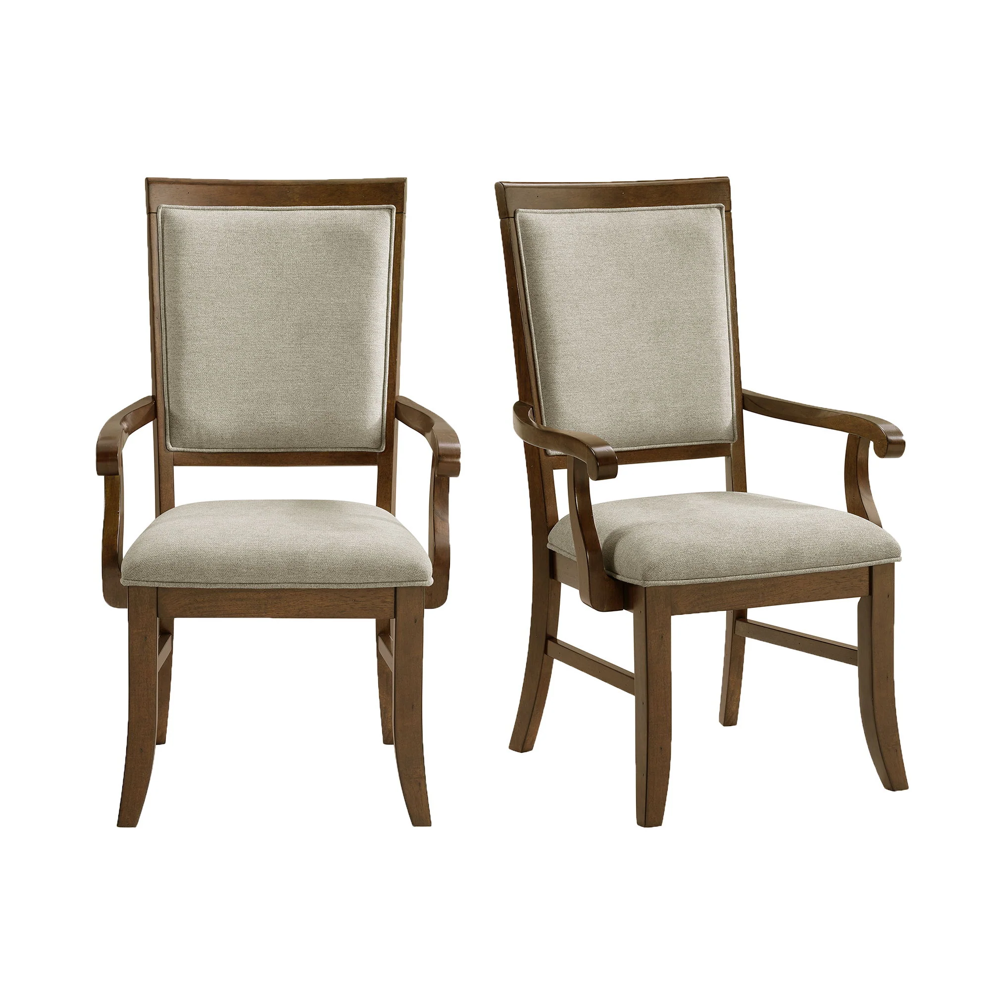 Phillipe - Dining Arm Chair With Fabric (Set of 2) - Cherry And Gray - Image 1