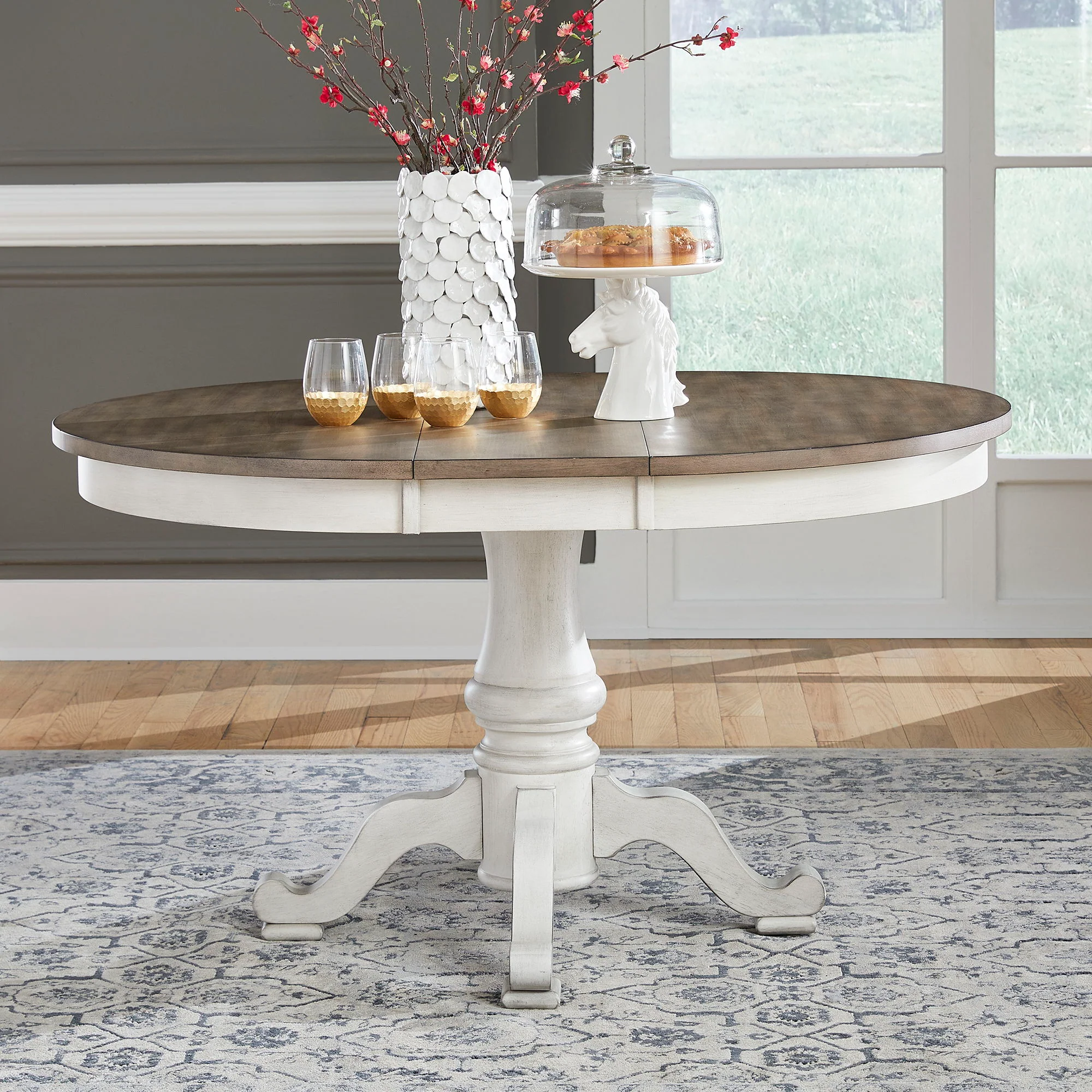 Ocean Isle - Pedestal Table - Antique White - Image 1
